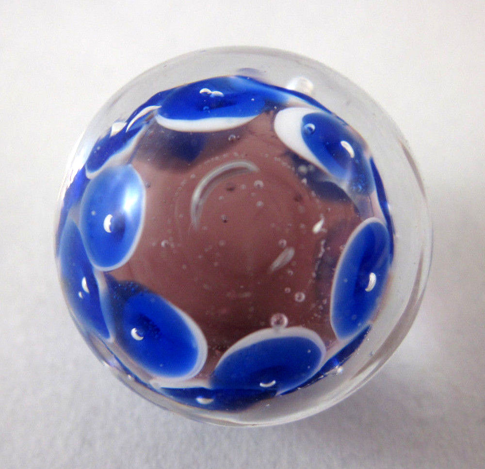 22mm FROGSPAWN Handmade frog egg blue purple Contemporary art glass Marble 7/8″