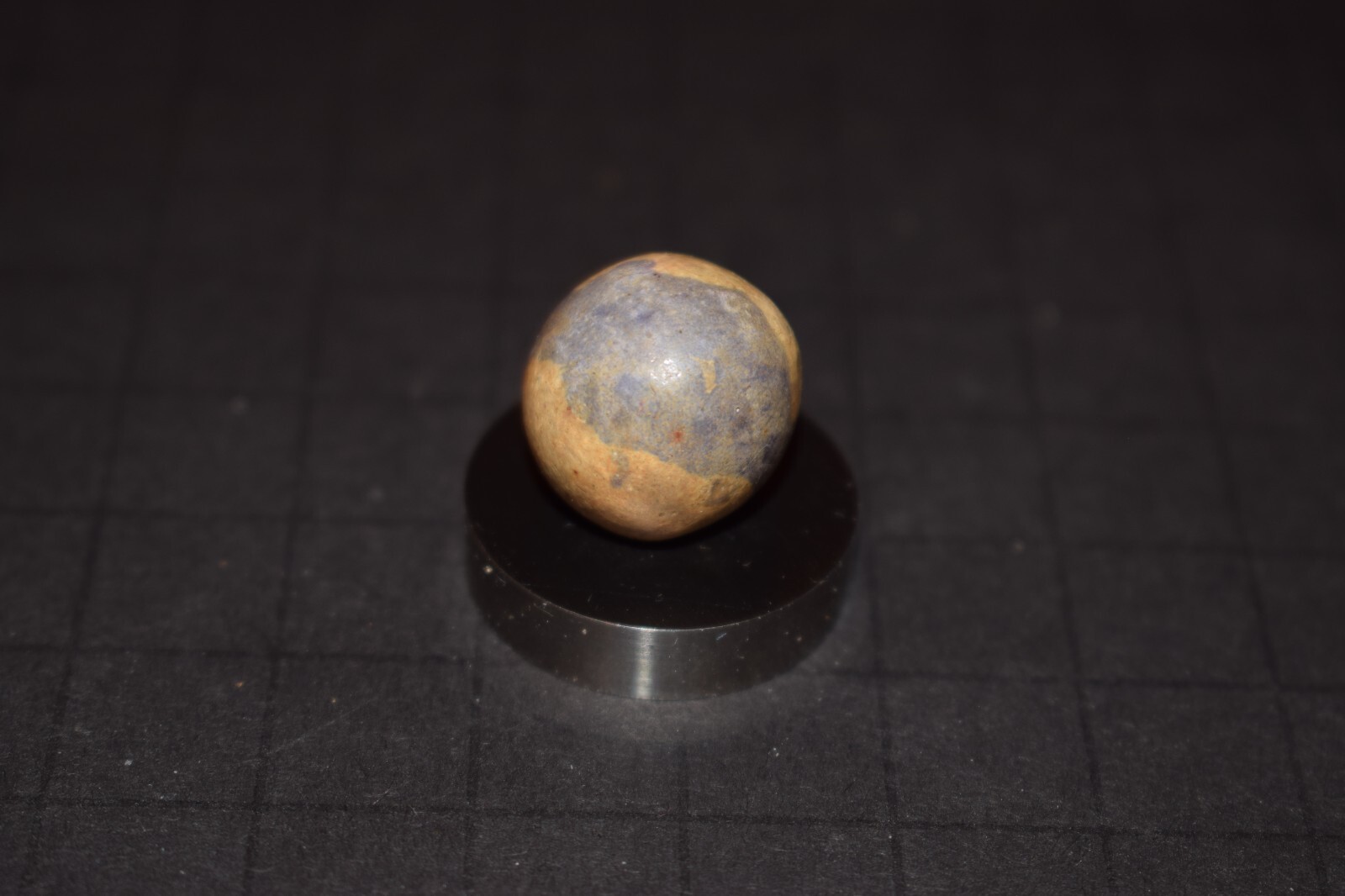 Antique Victorina Era 1800’s Purple Dyed Hard Clay Toy Marble Size .703″=45/64″