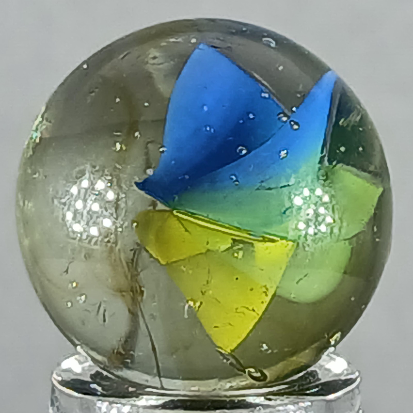 Vintage Tri-Color Hybrid Cat’s Eye Marble .62 Inches Near-Mint Condition