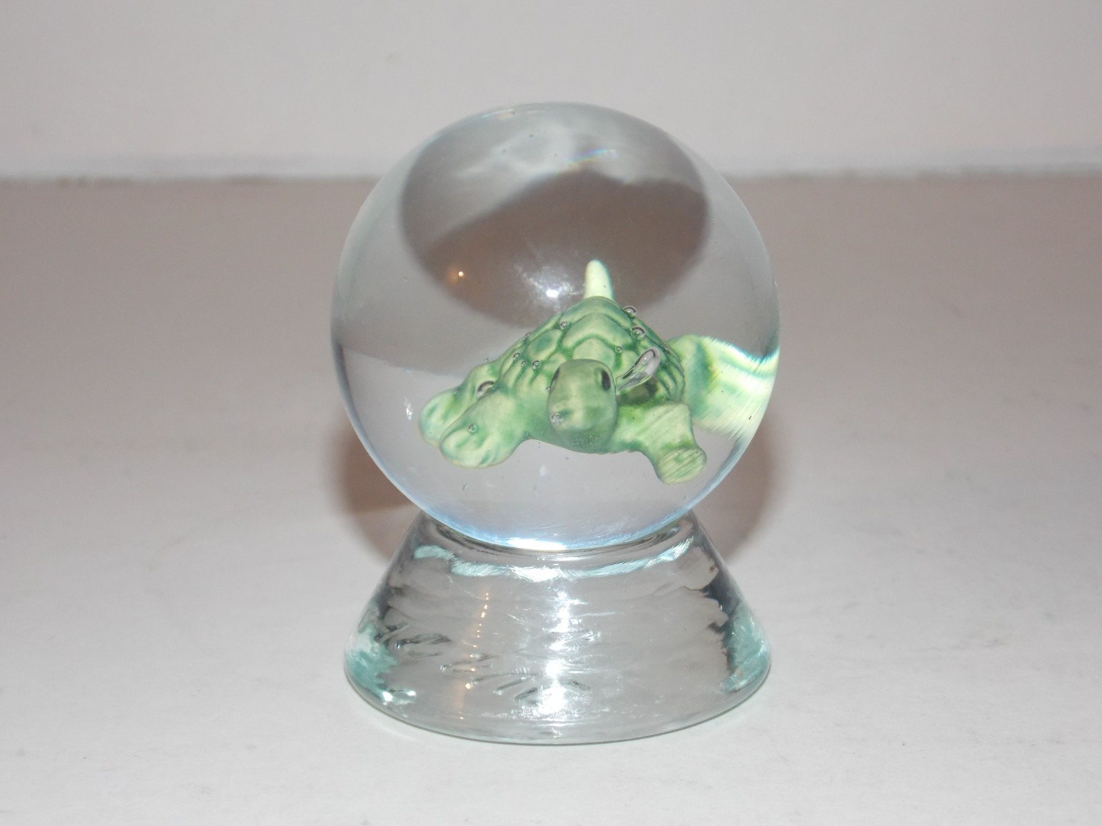 Handmade Sammy Sam Hogue 43mm Sulphide Green Turtle Glass Marble Signed 2007