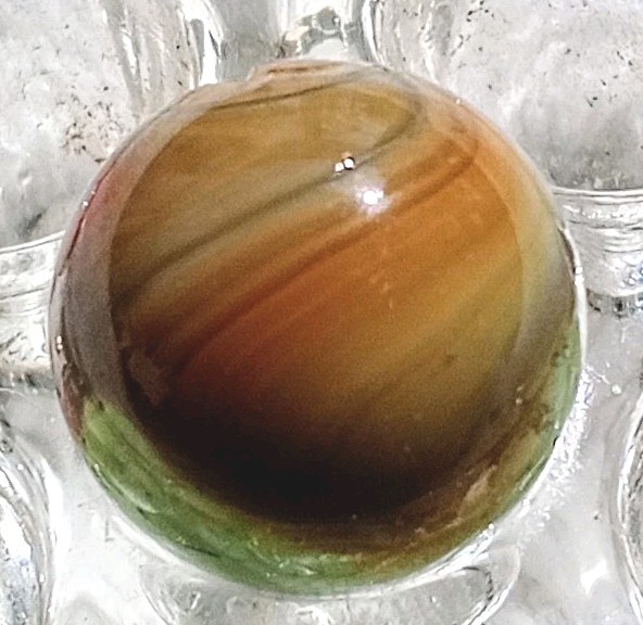 5/8″ MF Christensen Hand Gathered With 9 & Tall 3 color Swirl.