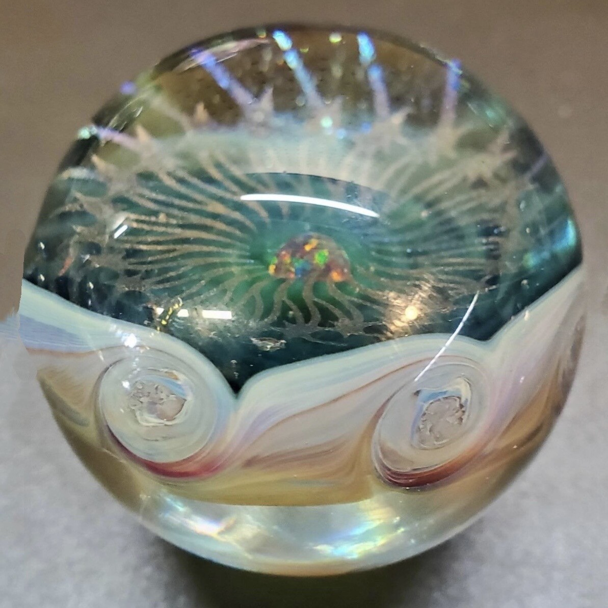 AmorphousArt Dual Sided Dichroic Reversal Marble with Shooting Star