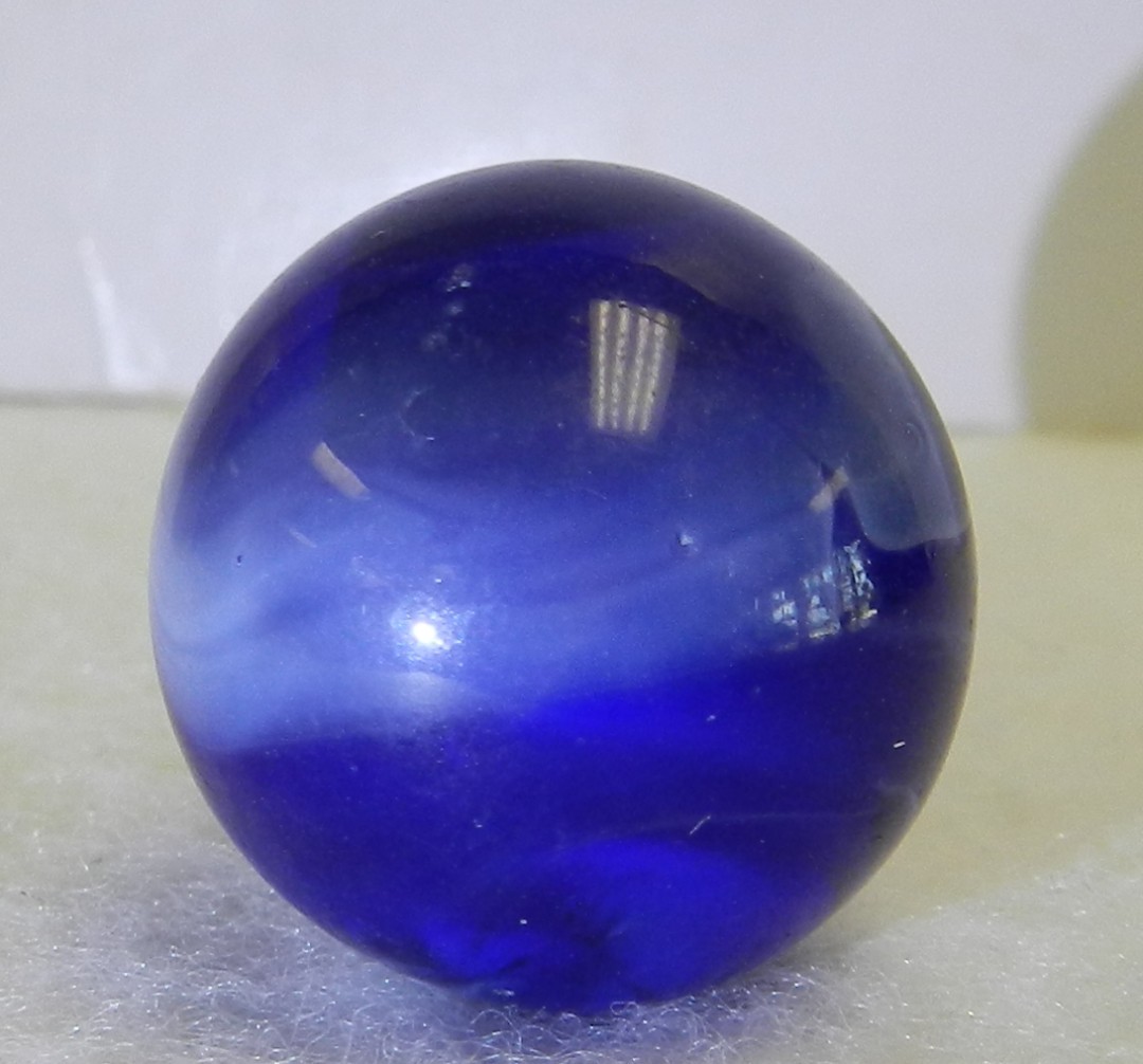 #21098m Vintage M.F. Christensen Number 9 Slag Marble .85 Inches NM