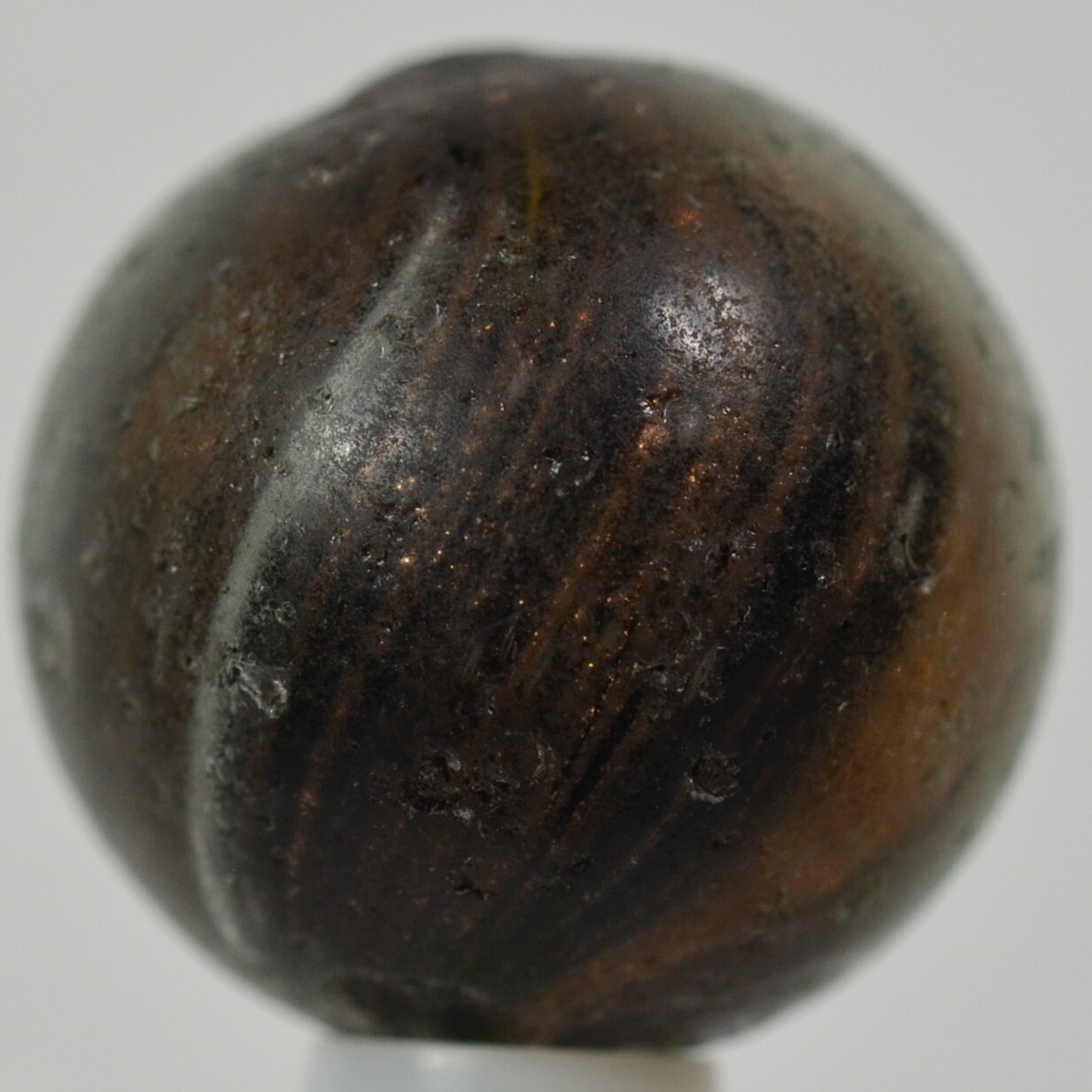 Handmade Black Onionskin Lutz Marble, 360 Lutz 3/4 in, Collectible Germany S1355