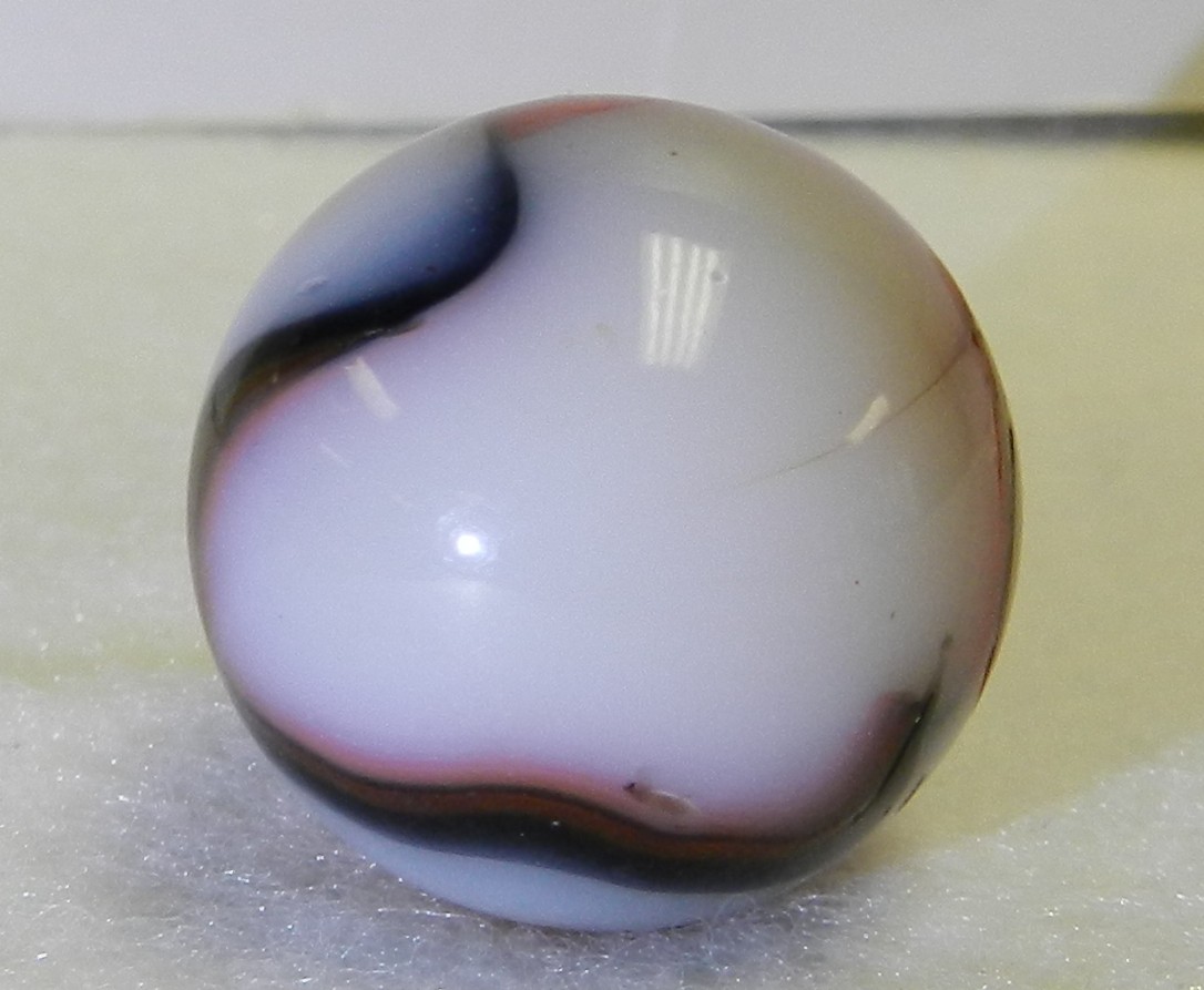 #20326m Huge .84 or 27/32 Vintage Peltier Glass NLR Rebel Shooter Marble *Mint*