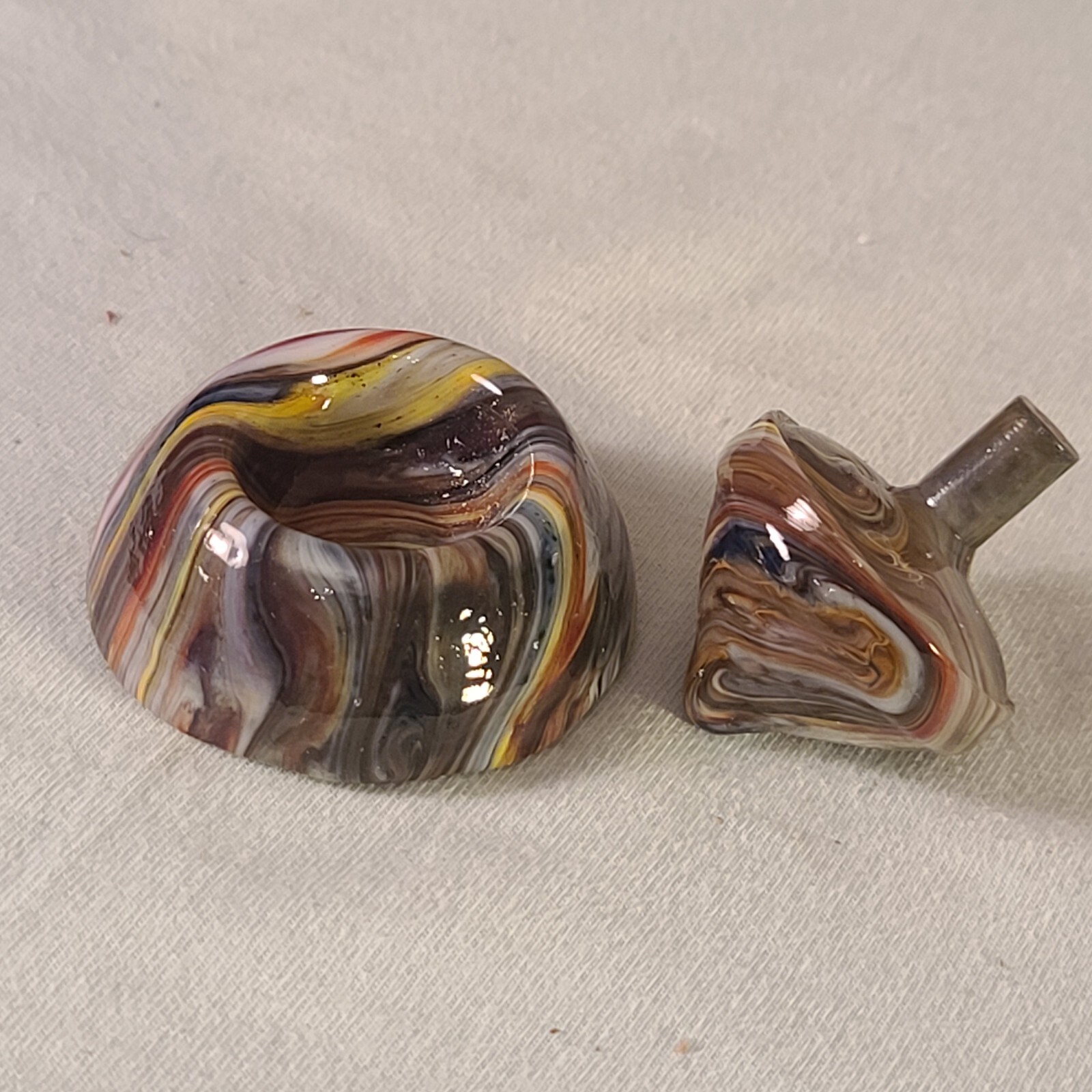 ANDY DAVIS, Glass Art Spinning Top & Base, Joker’s Run (?), #265I