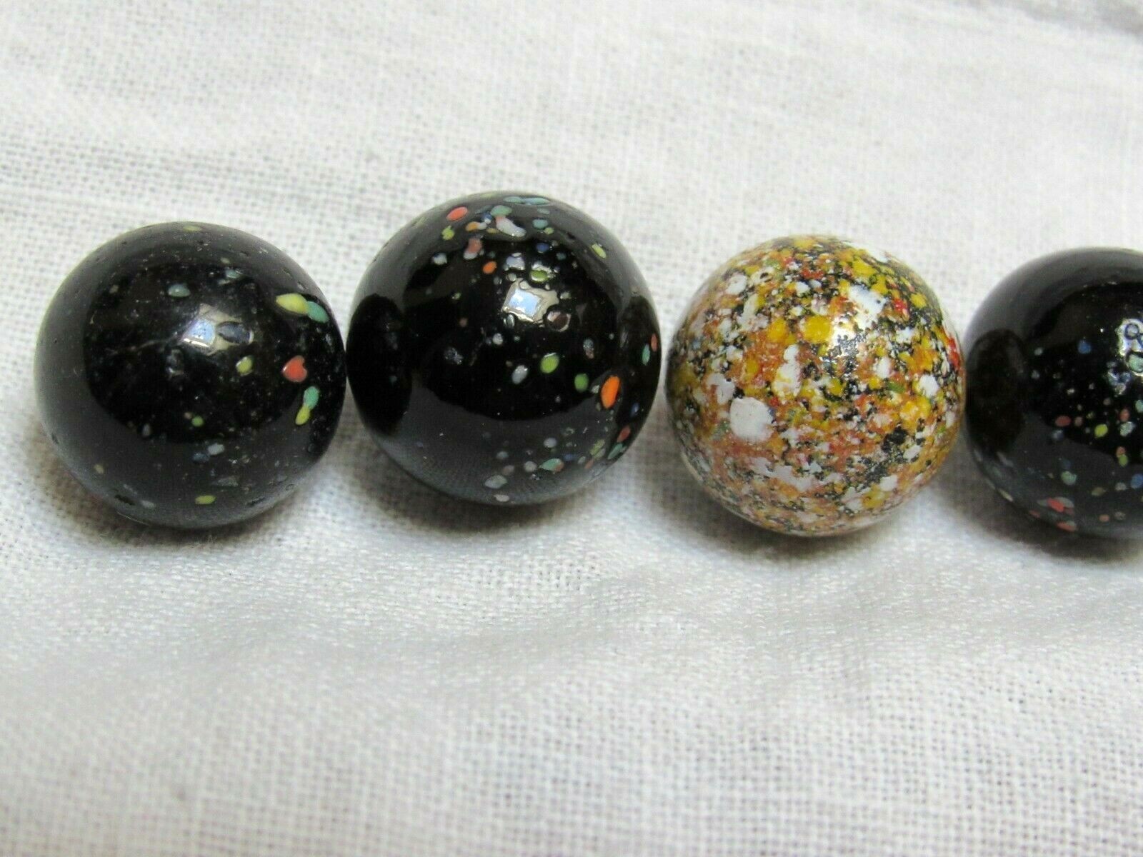 Vintage Lot 6 Glass Galaxy Asteroid Confetti Marbles