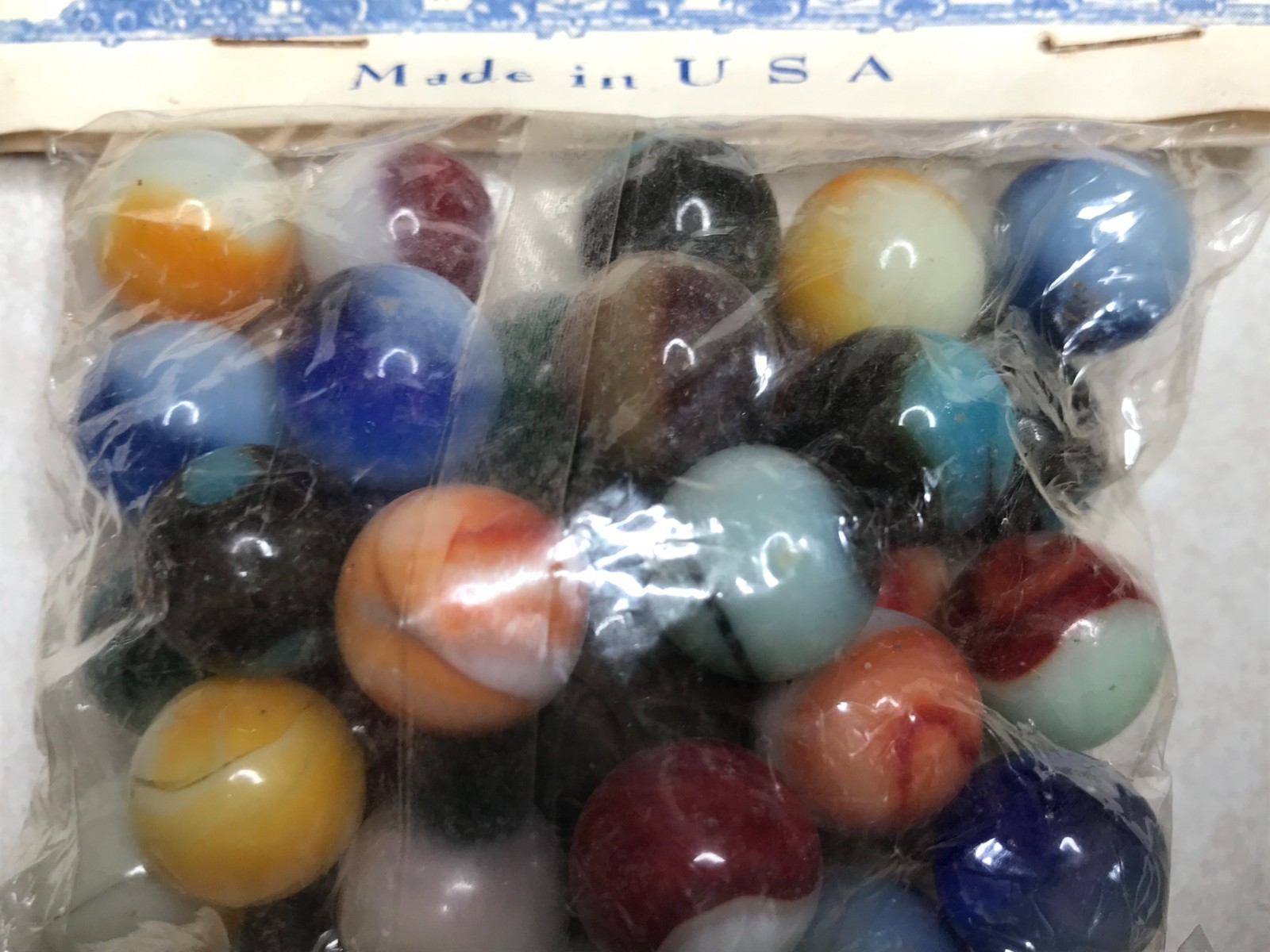 2 Ives Mainline Marbles NOS Bag Toy Glass Lot Original Wrap ZA13 Reactive Glow