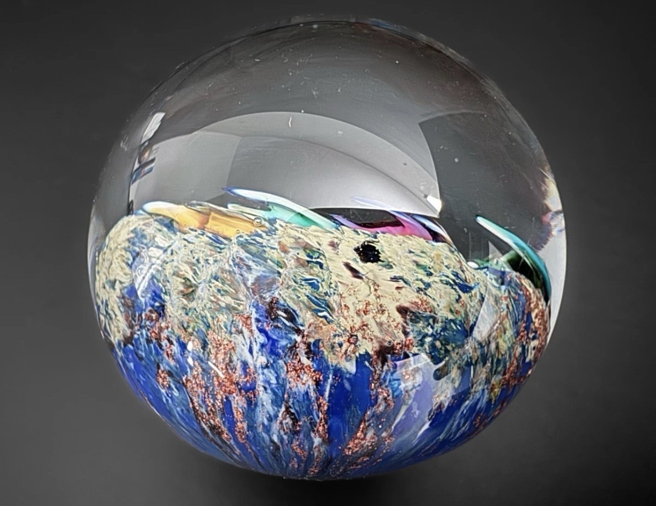 Doug Sweet 1.8″ Millefiori Undersea Lampwork Contemporary Art Glass Marble