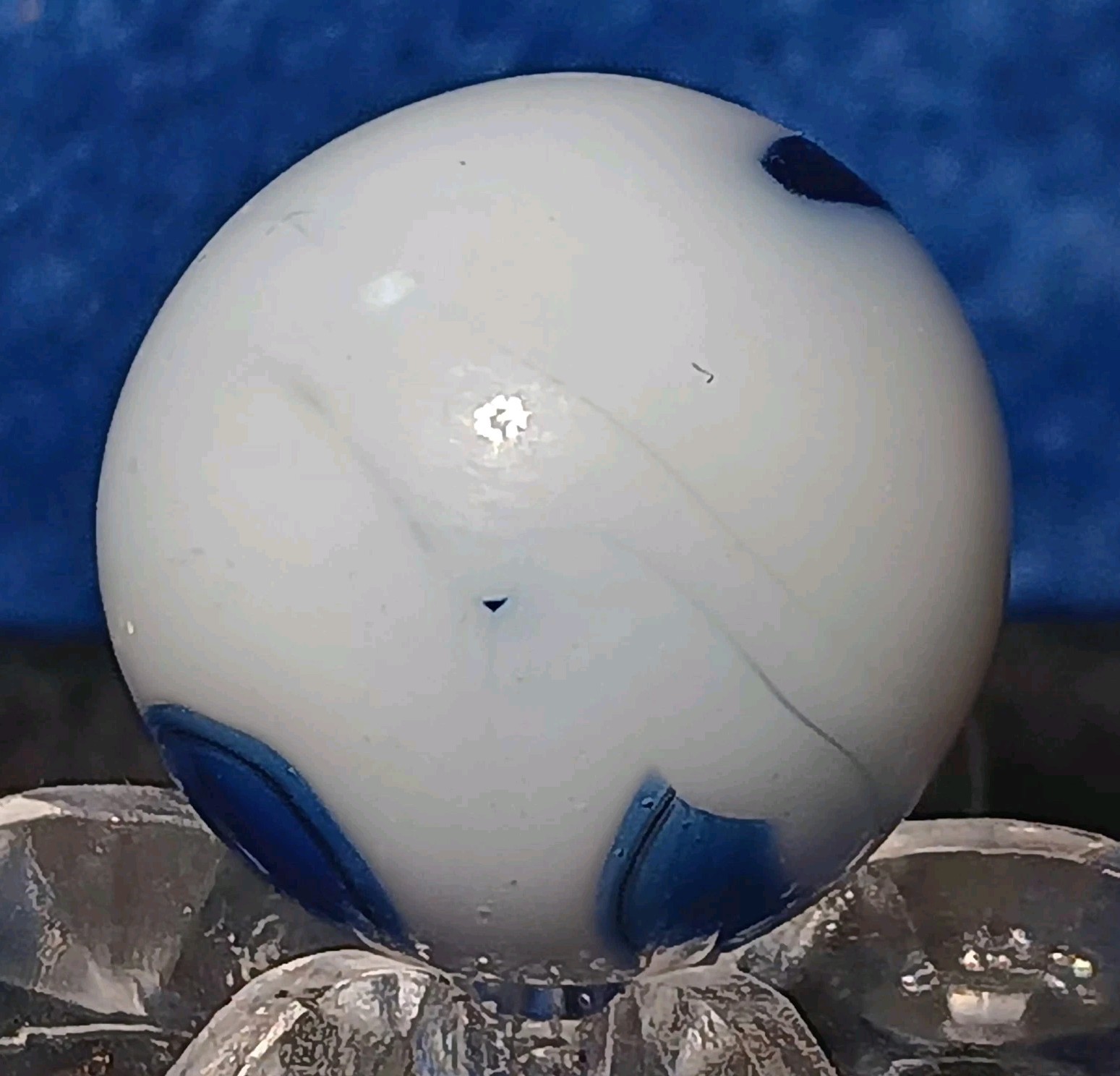 Vintage Alley Agate Swirl Marble. .58″ Mint Condition. Unique Example. W Ox Hair