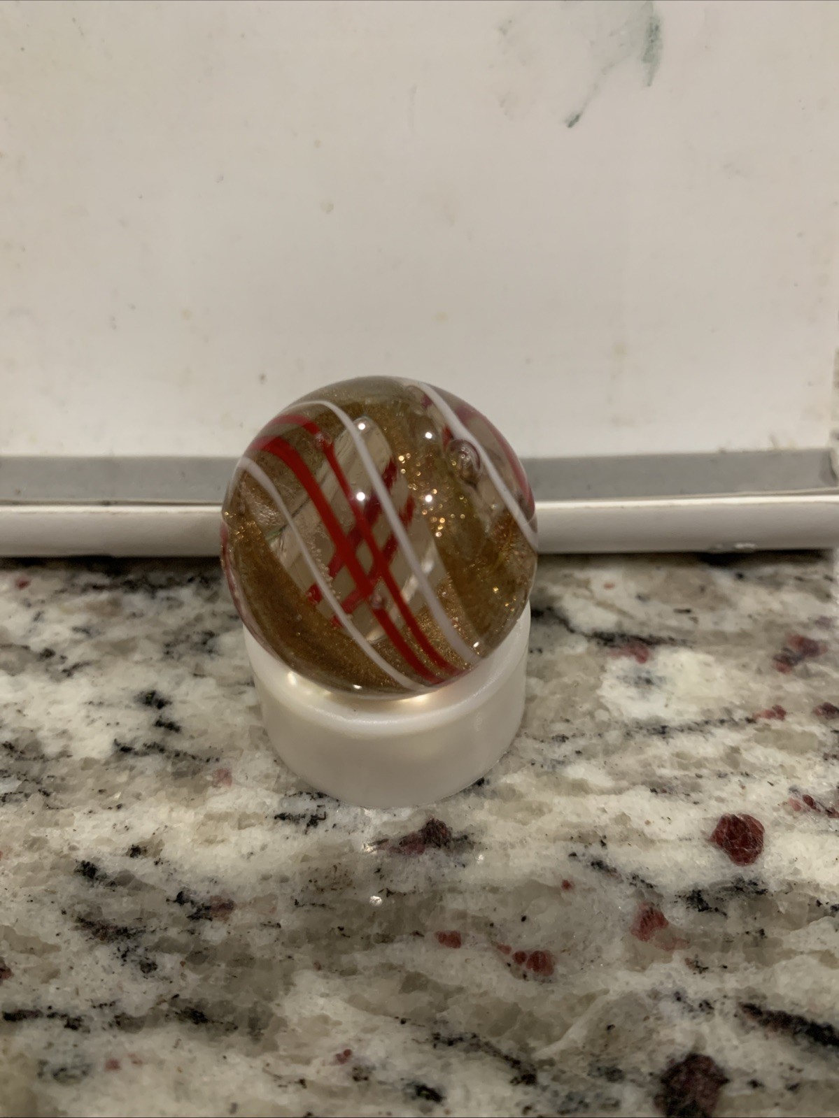 Handmade Contemporary MABRY LEE CAIN III Lutz Swirl Golden PepperMint 1 Inch +