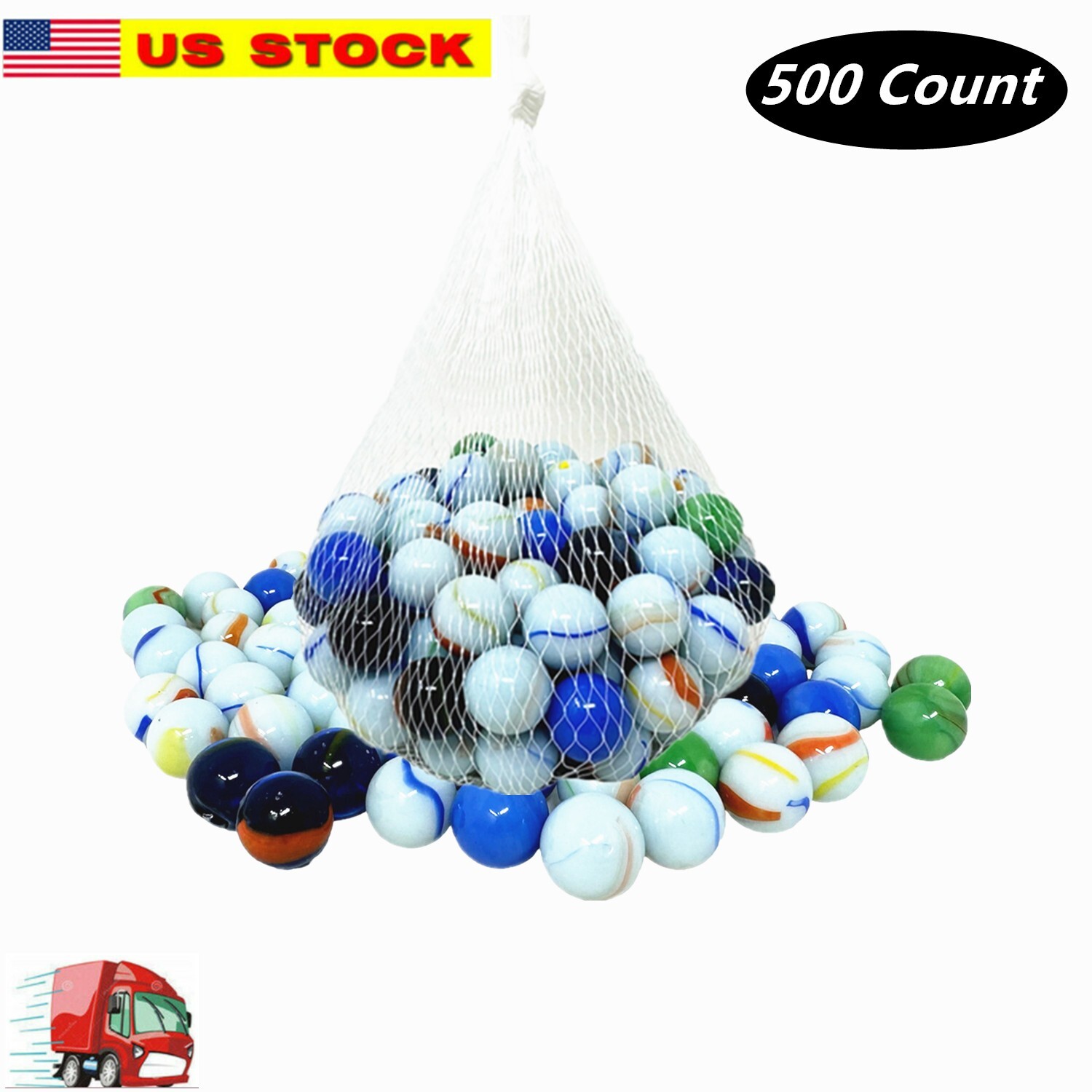 Lot of 500 Glass Marbles 6 lb Glass 5/8″ 16mm Bulk Wholesale Toy Sling Shot Ammo