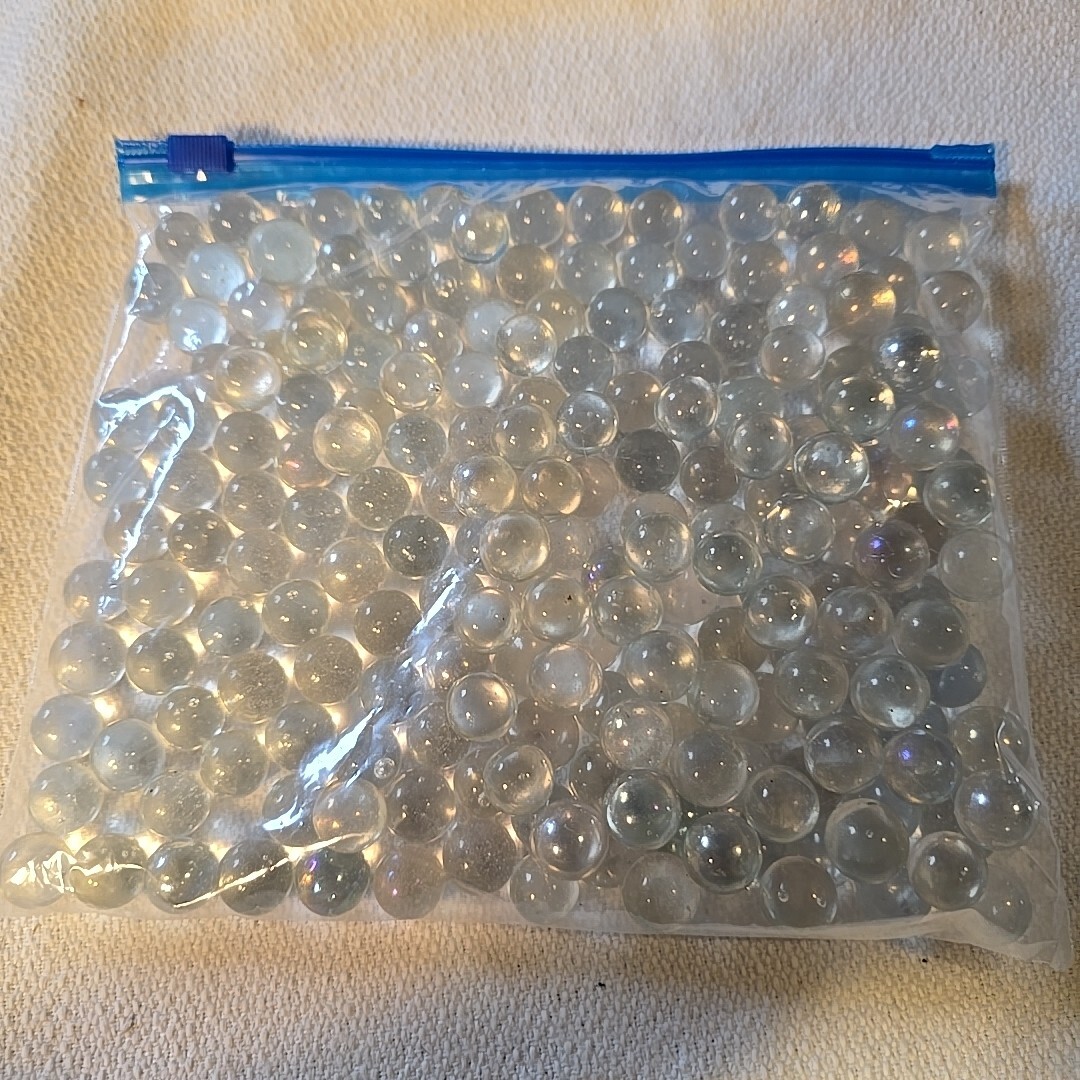 190+ Clear Pearl Marbles Glass Machine Made Vintage Retro