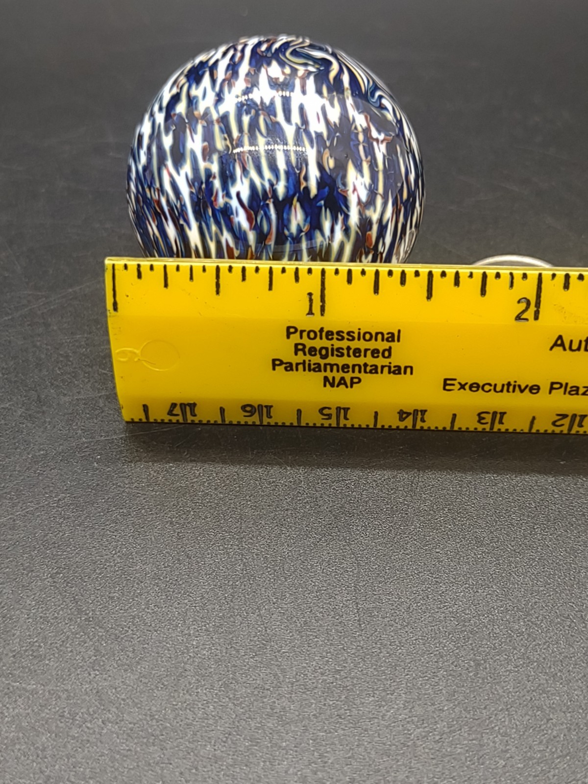 Hand Blown Art Glass Swirled Eye Marble Blue Swirl 1.5