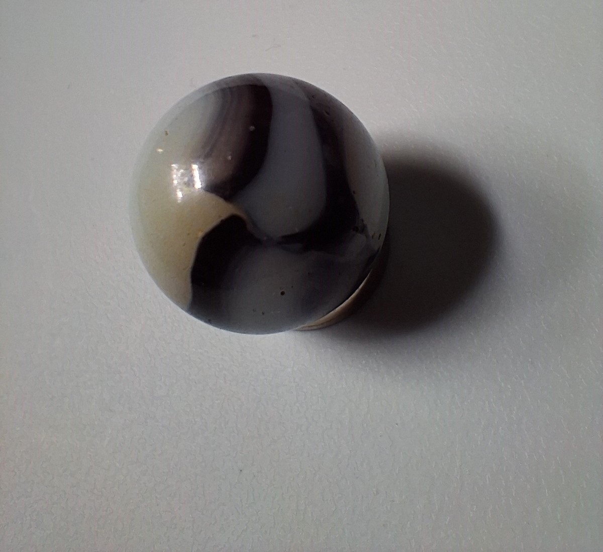 Vintage Peltier Glass NLR AV Zebra Marble .62 Inches