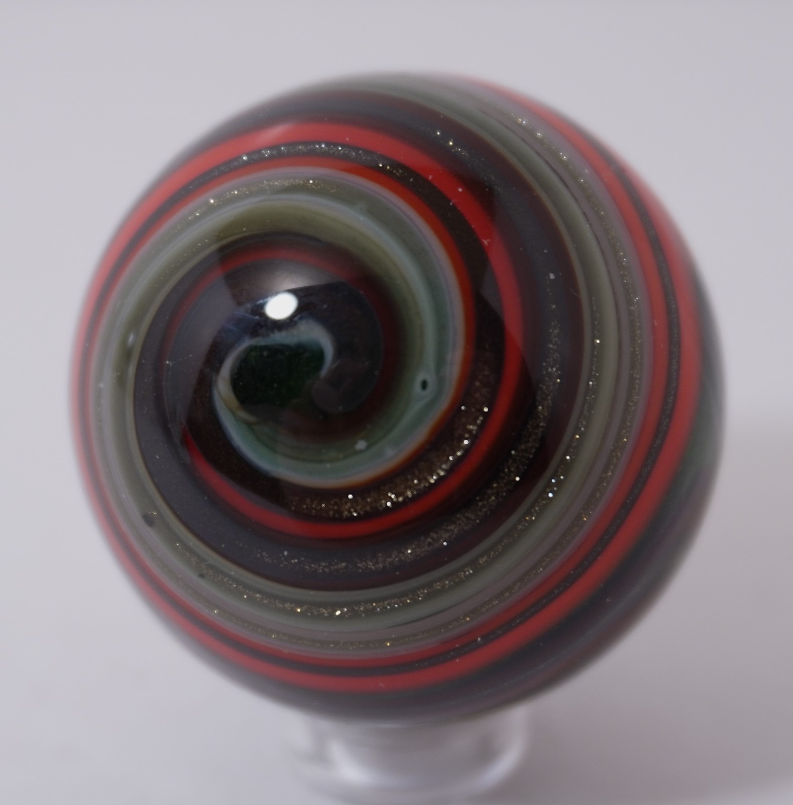 A New Amazing Handmade Reverse Corkscrew Art Glass Marble – 40 MM = 1-5/8″ Dia