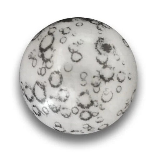 Moon Marble Iridescent Glass Pendant Keychain – 1 Inch (25mm)