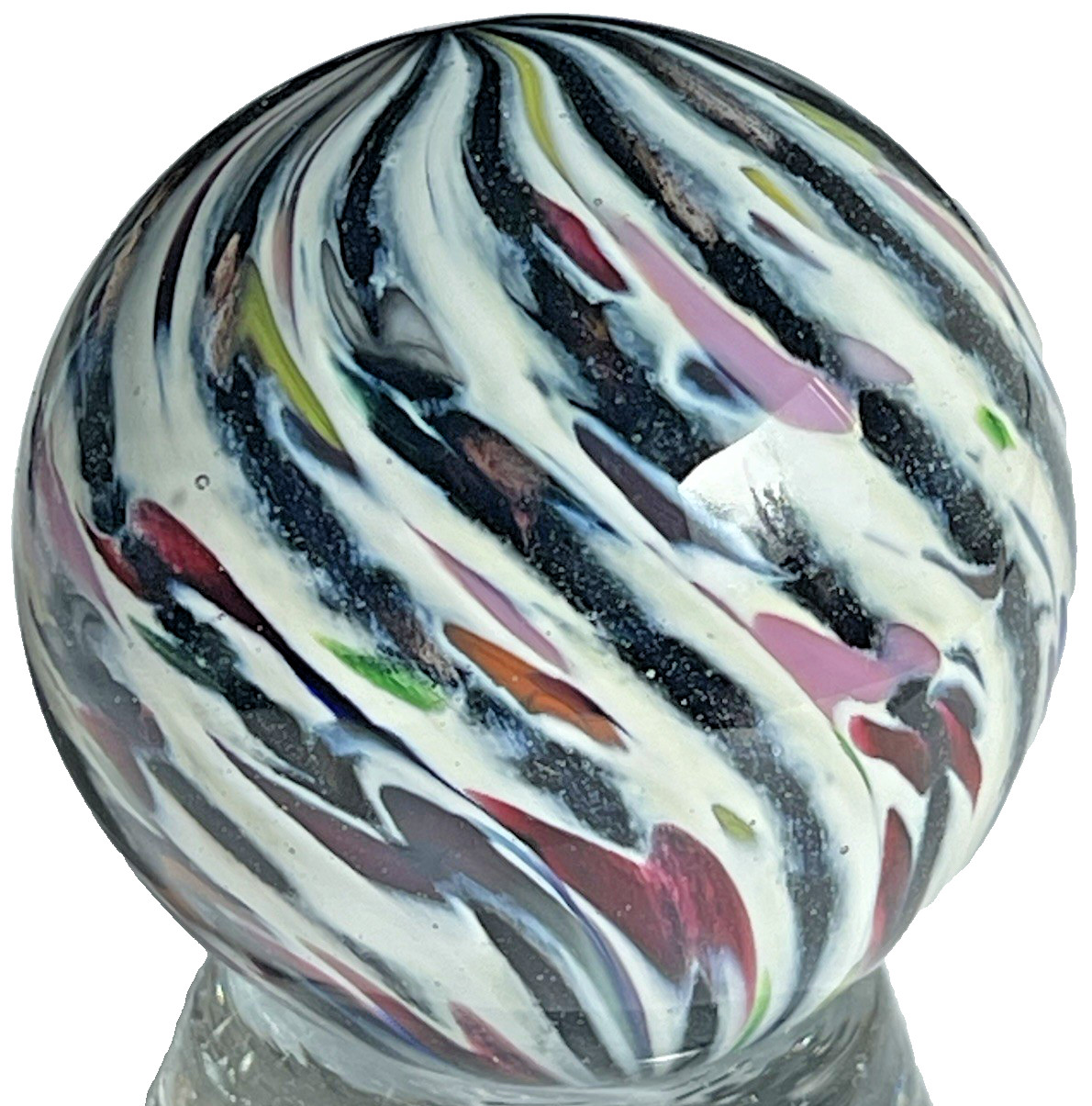 2005 STEVE DAVIS SIGNED MARBLE HANDMADE GLASS ART 1.43 CANDY STORE UNIQUE 1