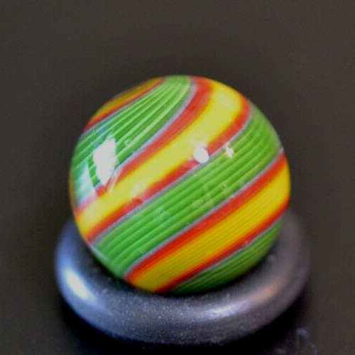 BRYAN TRILLAS GLASS MARBLE/.542″-VIOLET BLACKLIGHT LUCKY STRIPE-SUNFLOWER,LIME,R