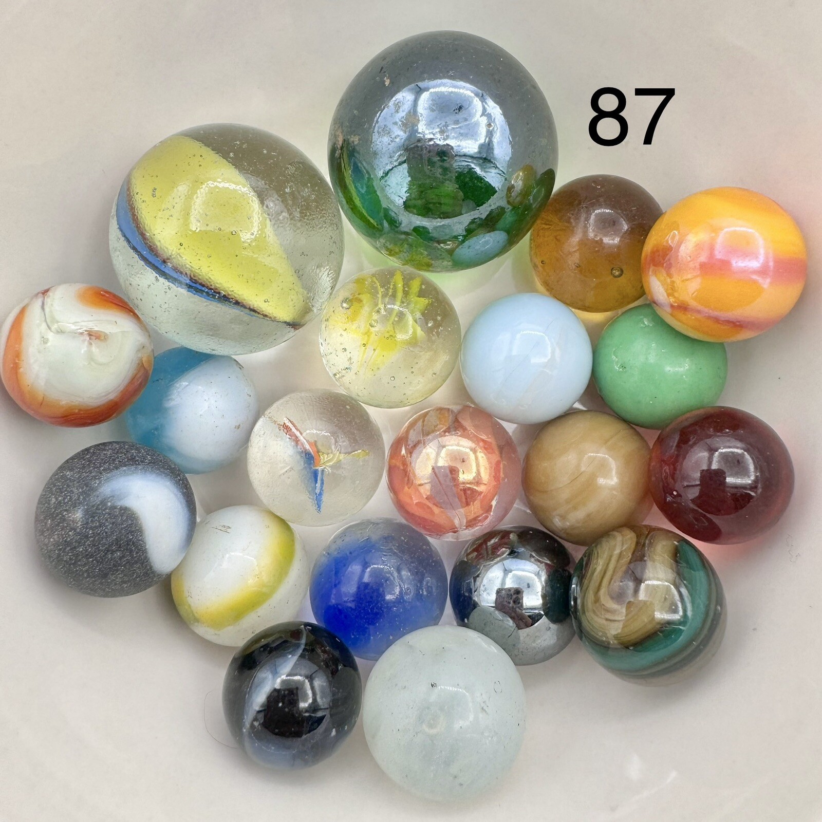 Vintage Marble Lot Of MARBLES UV Reactive Cadmium Uranium Lot #87