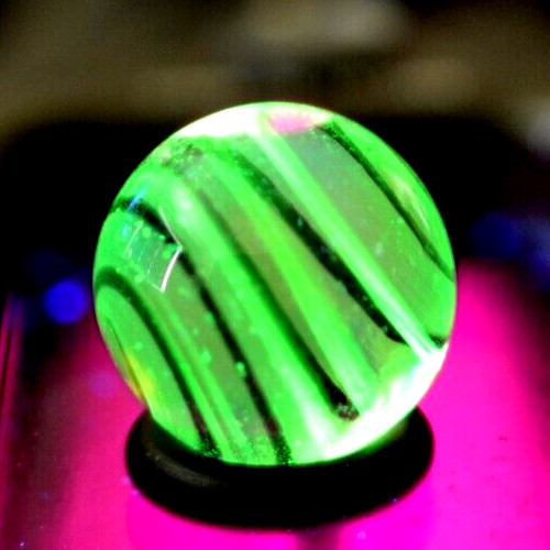 BRYAN TRILLAS GLASS MARBLE/.798″-OPAL MOTHER OF PEARL BLACKLIGHT-WORLDWIDE FAST