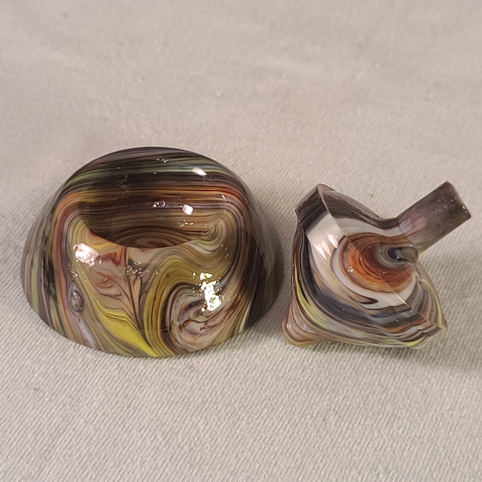 ANDY DAVIS, Glass Art Spinning Top & Base, Joker’s Run (?), #265L