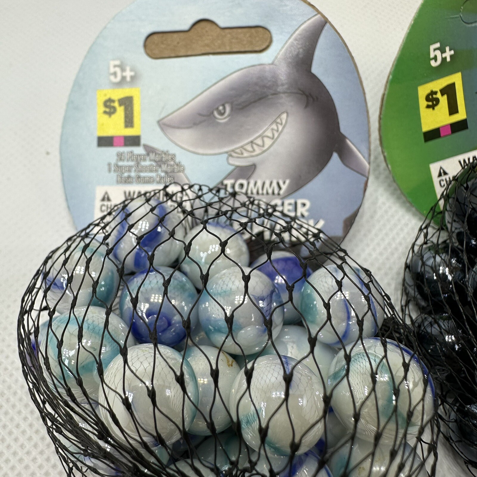 (3) Bags of Brand New Marbles- Torpedo, Mermaid, Shark 75ct