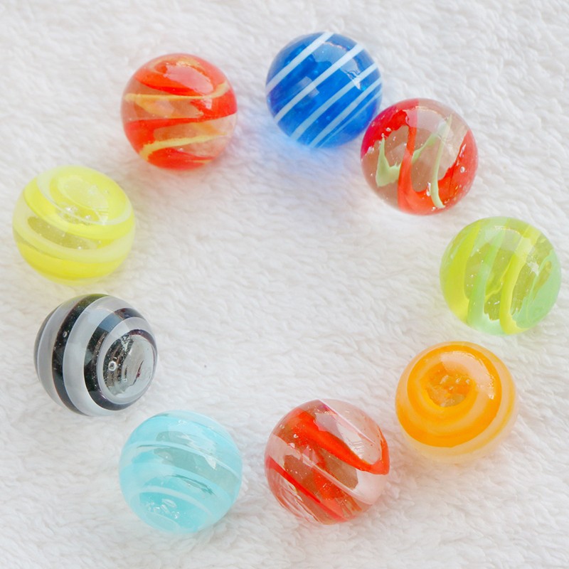 16/25mm Glass Marbles Beads Decorative Ball Vase Fish Tank Decor Kids Toy Game