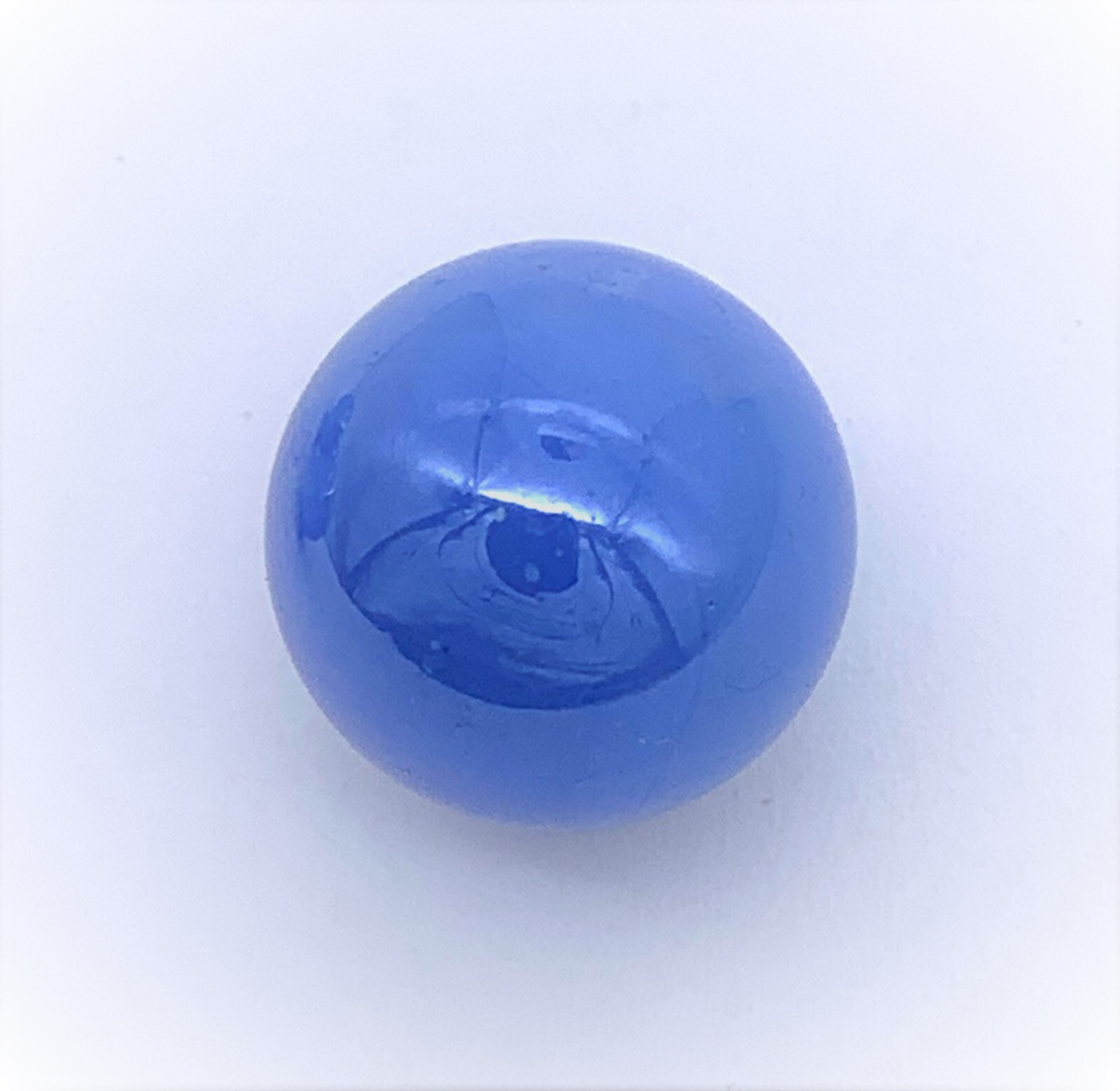 PK 5 Lt Blue Pearly 16mm Glass Player Marbles 5/8″ Vacor 1993 Glossy Iridescent