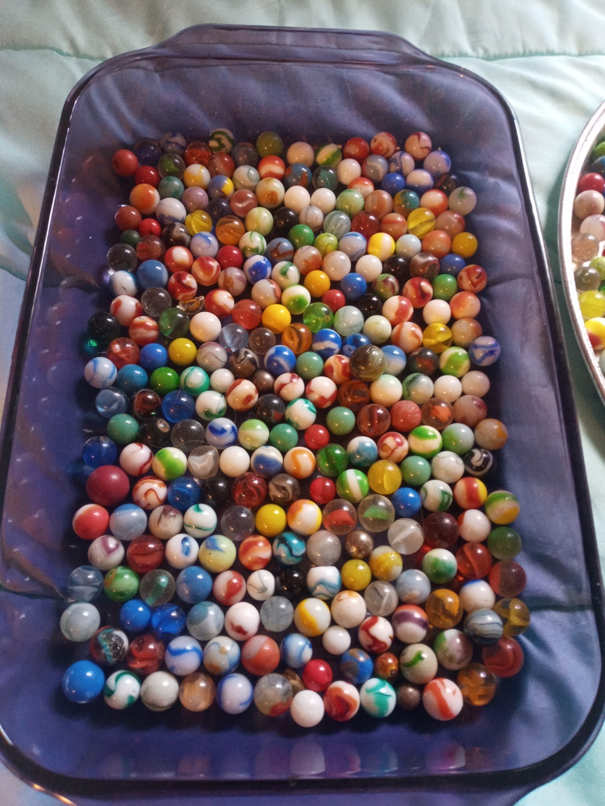Antique & Vintage Mixed Marble Lot of 12lbs Marbles Great Old Collection Bucket
