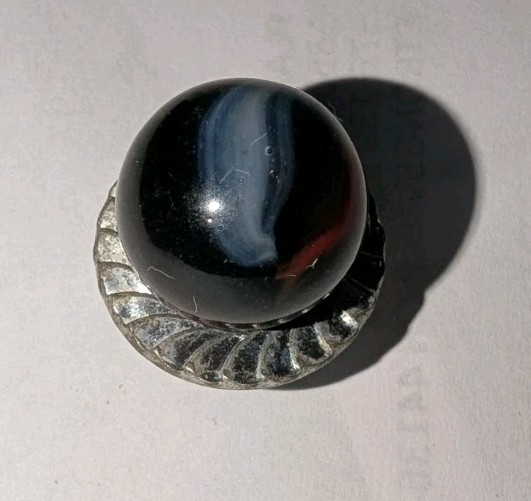 VINTAGE PELTIER RAINBO MARBLE TRANSPARENT BLUE .63 Kokomo