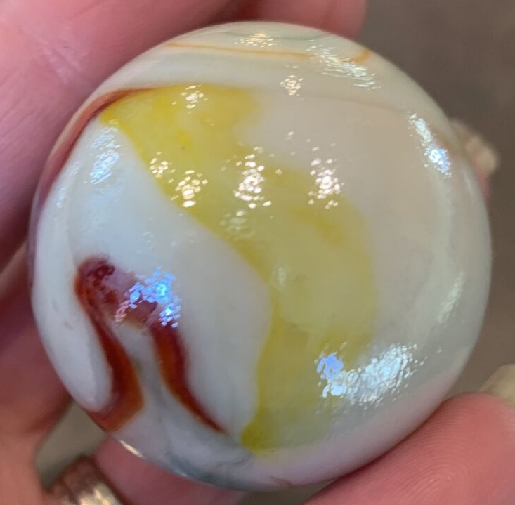 Vintage Large Marble Jabo? Polished Agate Slag Oxblood