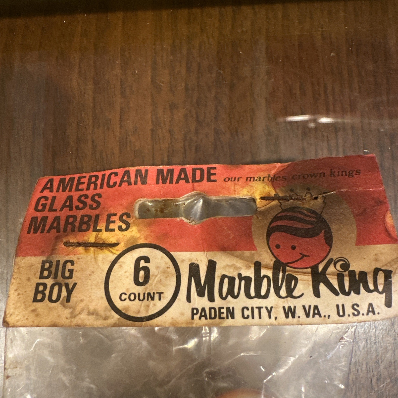 New Old Stock MARBLE King BOWLERS 6 MARBLES IN ORIGINAL PACK, 7/8 inch T41