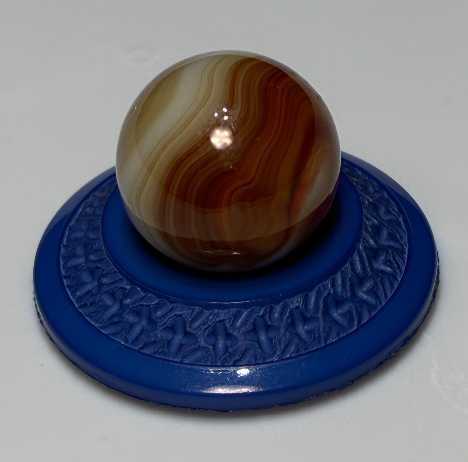 VTG Akro Agate Swirl Glass Toy Marble Sardonyx Corkscrew Alley Peltier .58 in