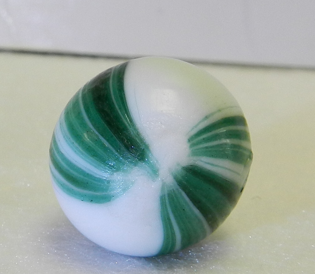 #17384m Vintage German Handmade Banded Opaque Marble .71 Inches Near Mint