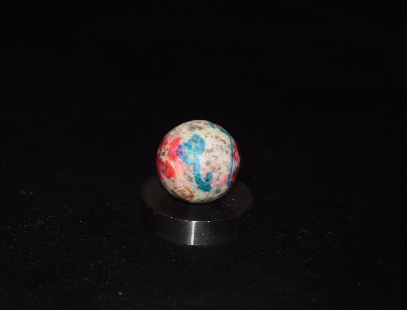 🧐👉Antique hand painted, multi-color glazed clay collector’s🌺art marble .750″