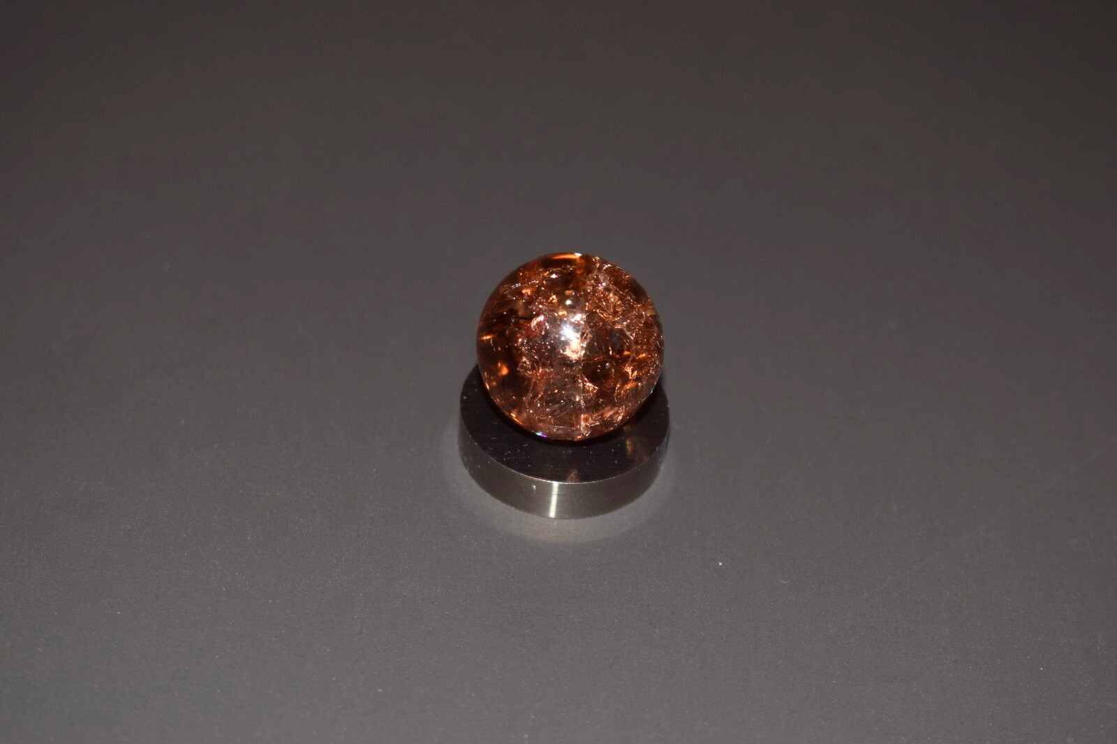 Vitro🔴Pinkish Colored Jeweled Crackle Glass Toy Marble, Shooter Size .875″=7/8
