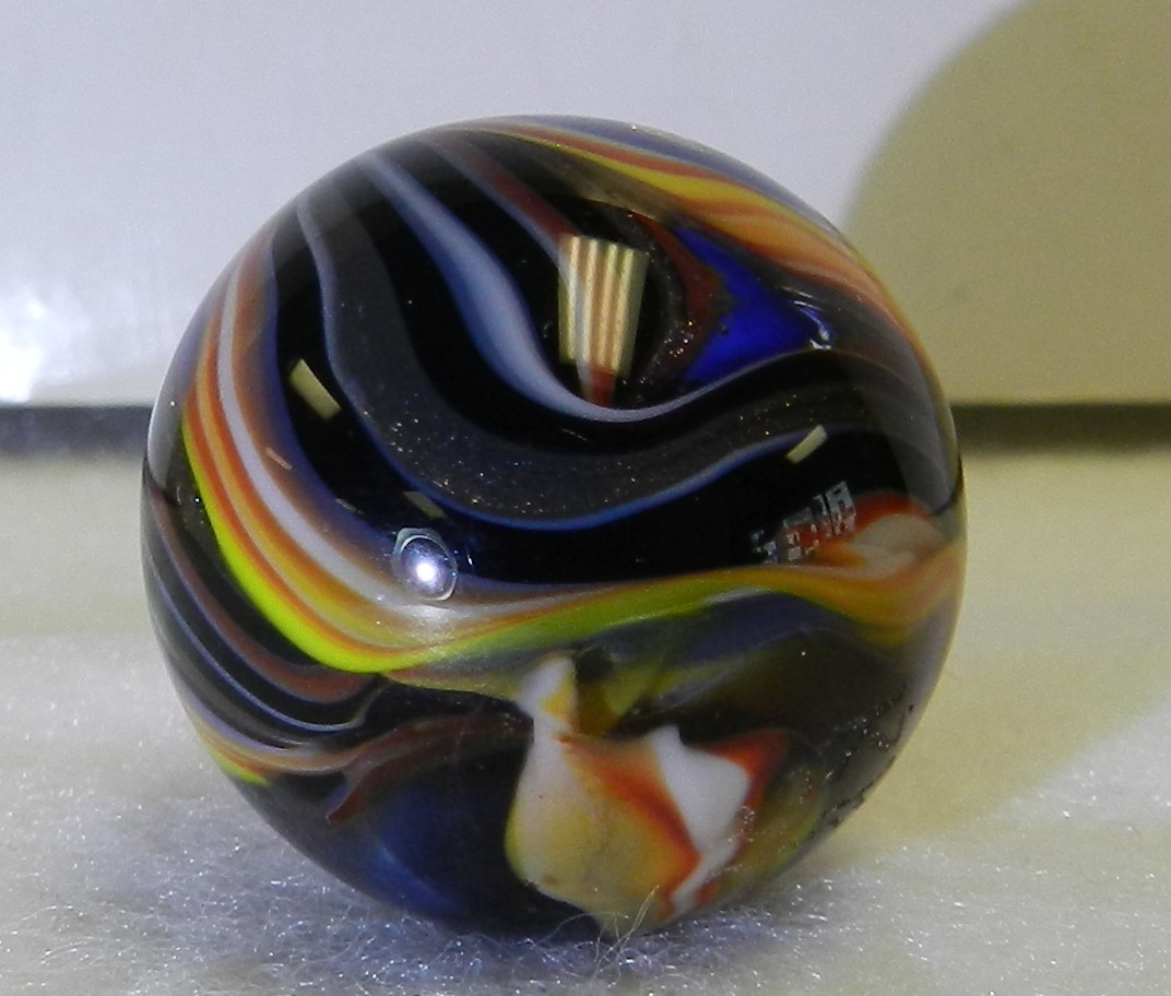 #2036m Nice Handmade Contemoporary Keith Baker Marble With Lutz .94 In 2024