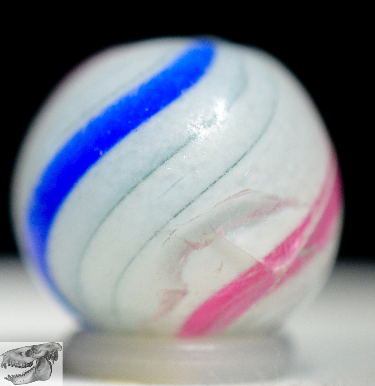Handmade Peppermint Swirl Marble, 11/16 in, Near Mint, Germany, 1860-1920, S1197
