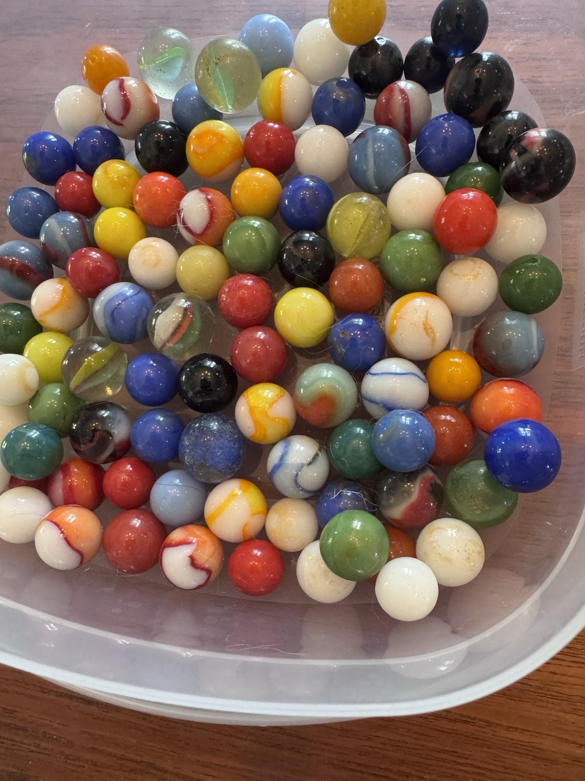 ANTIQUE/VINTAGE LARGE LOT OF ESTATE MARBLES GLASS 1 lb Swirls Solid Core Glow