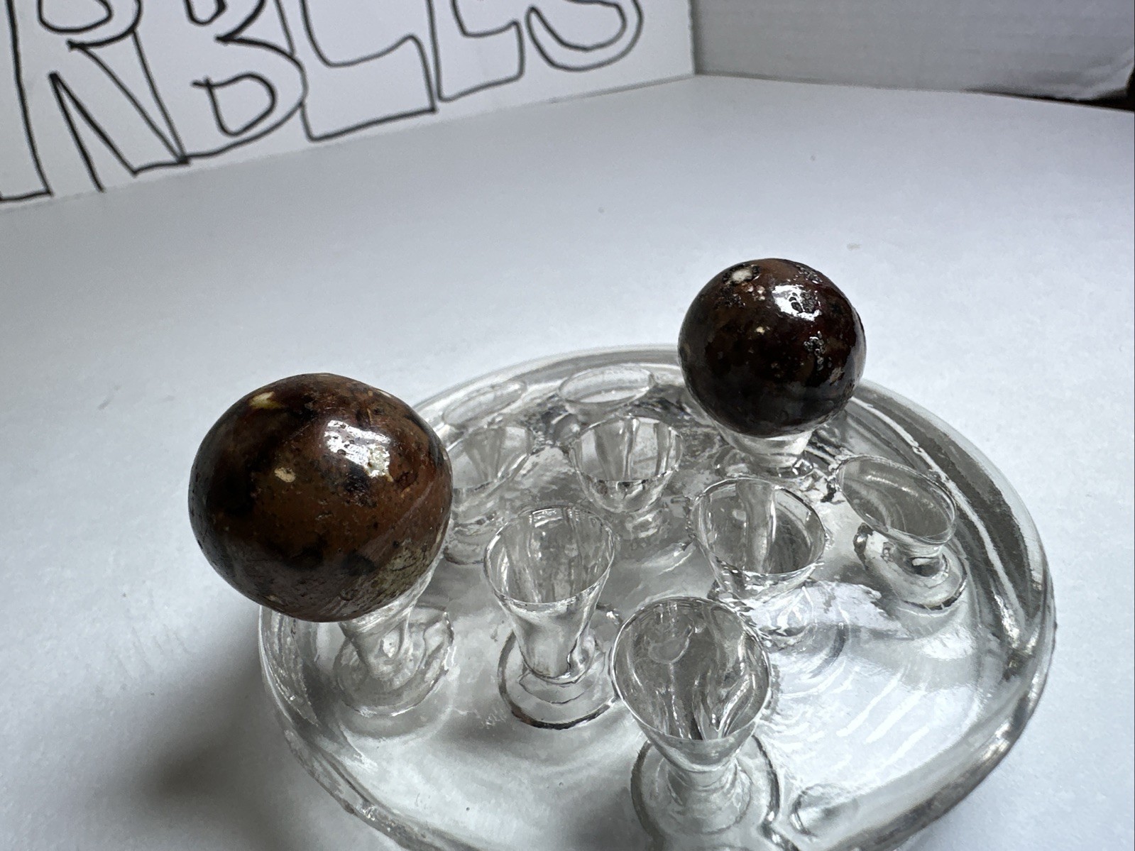 346 Lot Of 2 Vintage Handmade Clay Bennington Marbles! .850-.982” Shooters