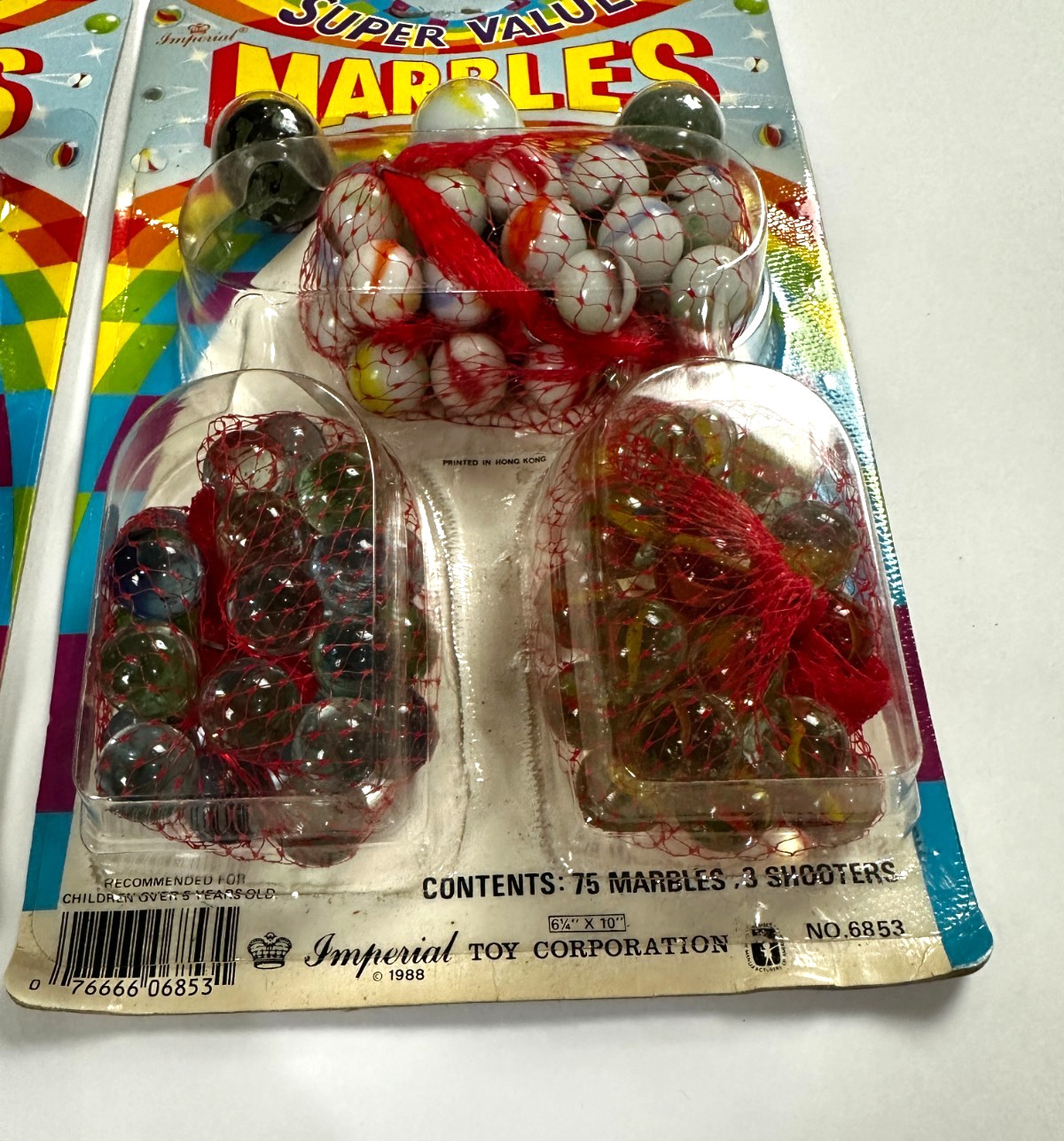 Lot of 2 Imperial Toy Corp 75 Marbles with 3 Super Shooters No 6853 1988