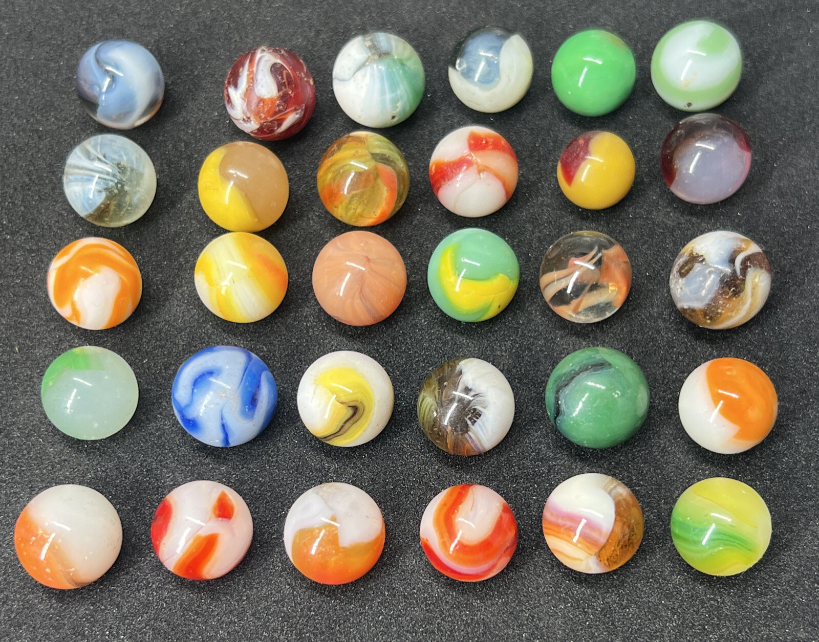 Vintage Akro Agate Peltier Christensen Glass Swirl Marble (30 Lot) Great Lot!