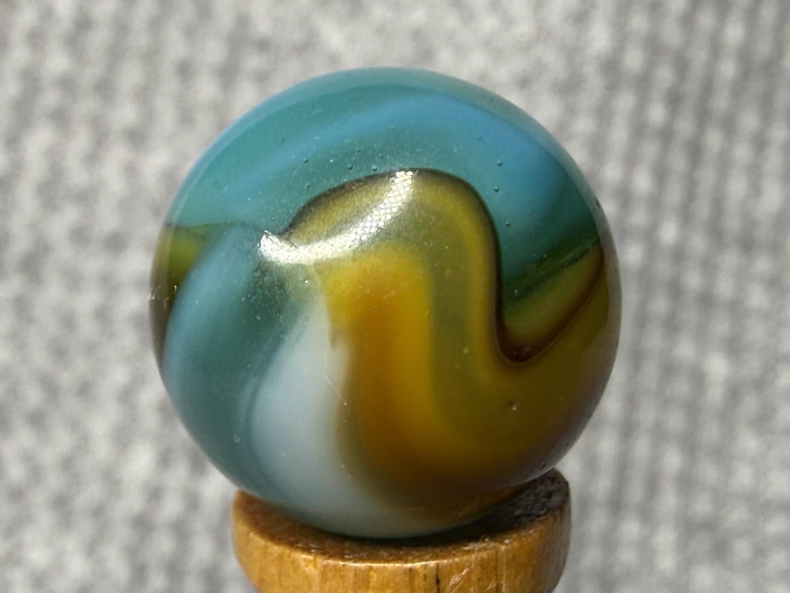 Lot Of 3 Peltier Marbles MC Multi Colored Rainbo .61” To .65” NM(+)
