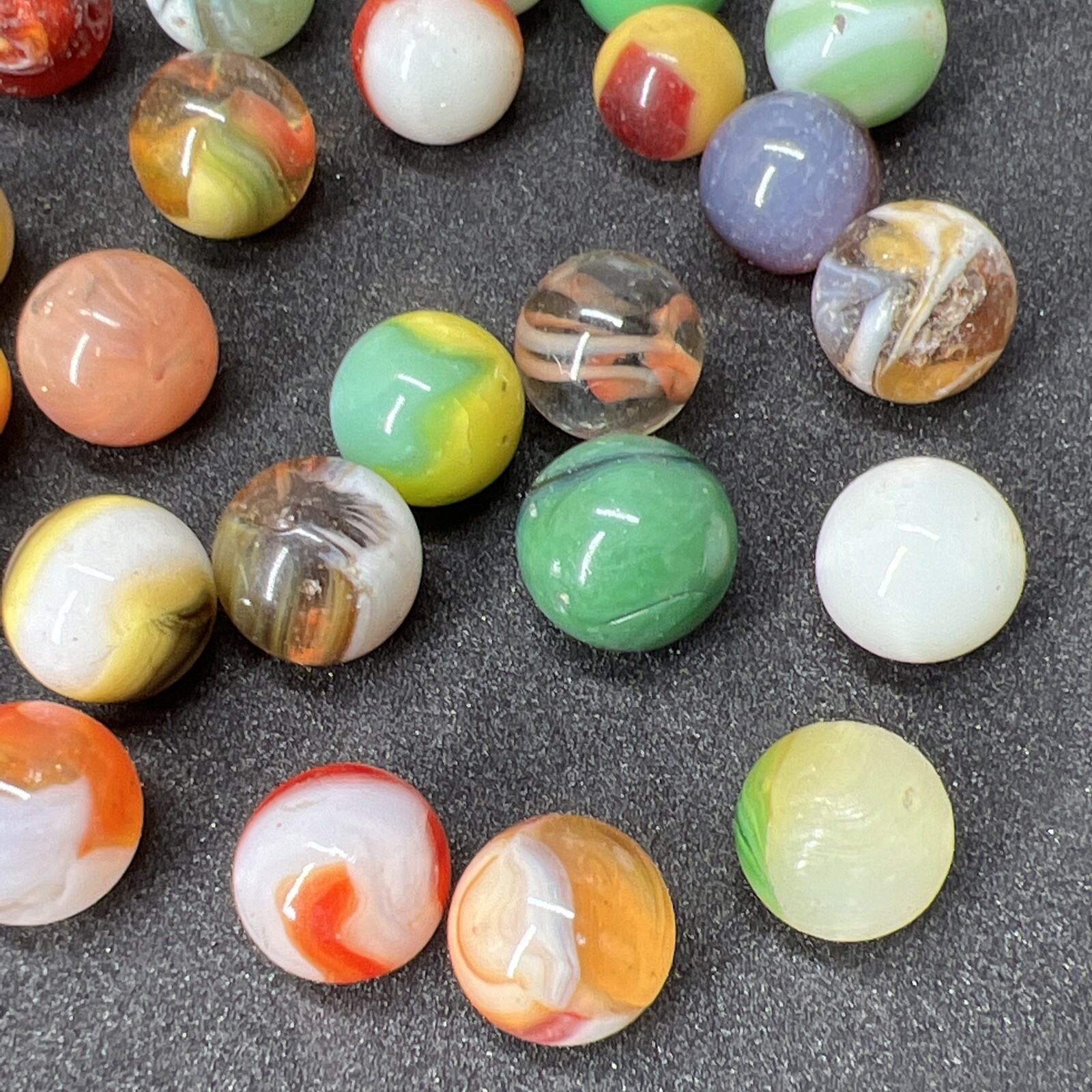Vintage Akro Agate Peltier Christensen Glass Swirl Marble (30 Lot) Great Lot!