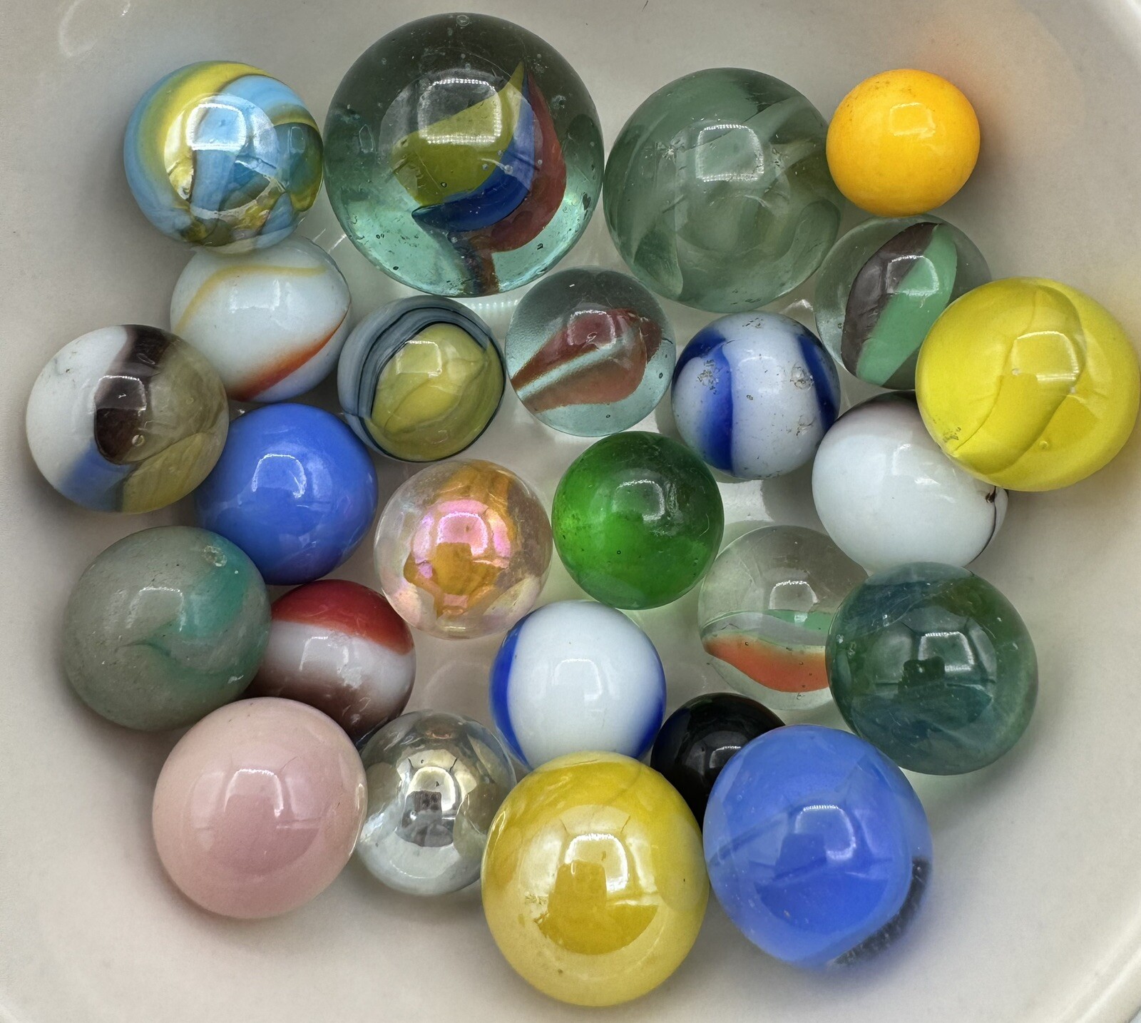 Vintage Marble Lot Of MARBLES UV Reactive Cadmium Uranium Lot #77
