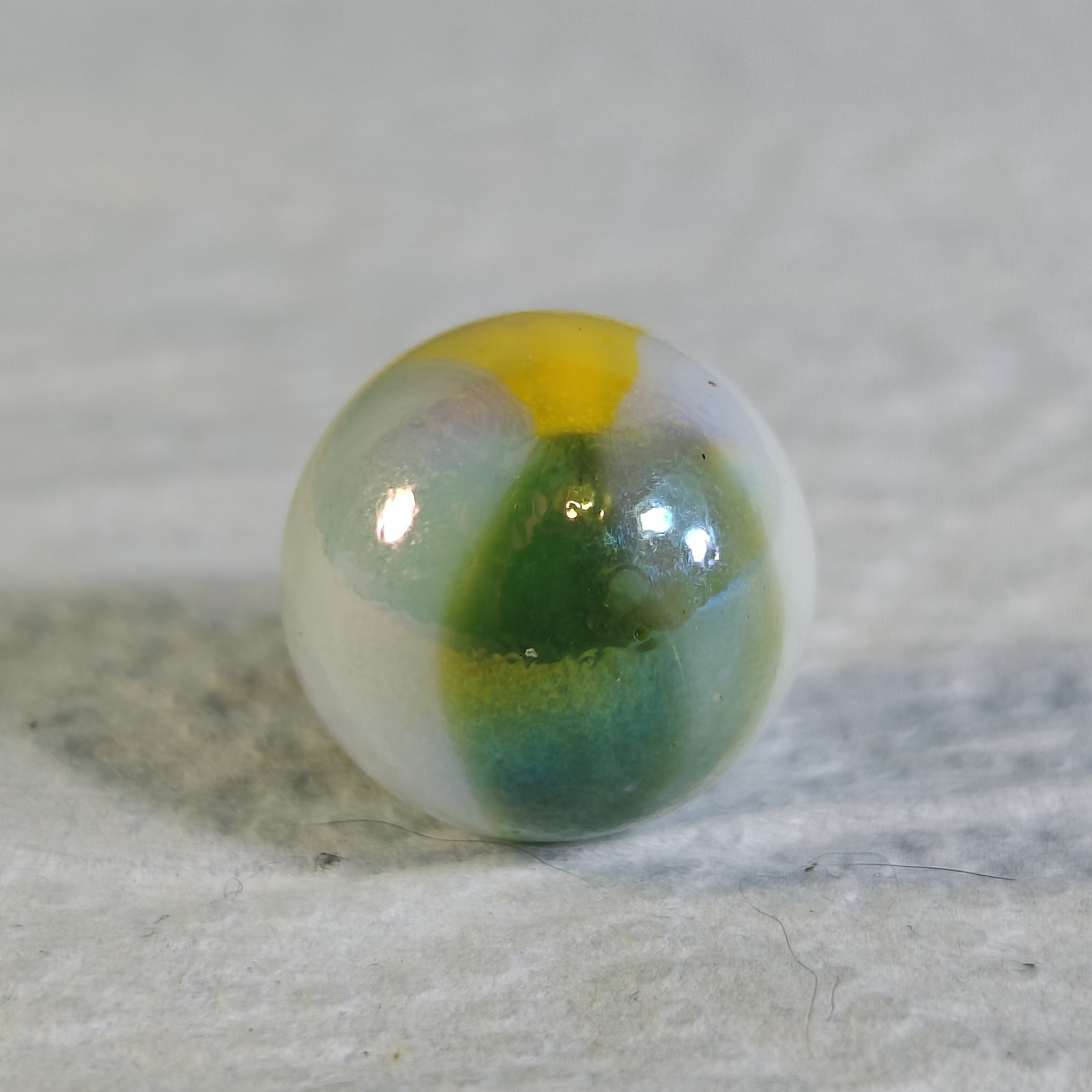 Vintage Glass Marble – Vacor Candy Green Yellow Iridescent