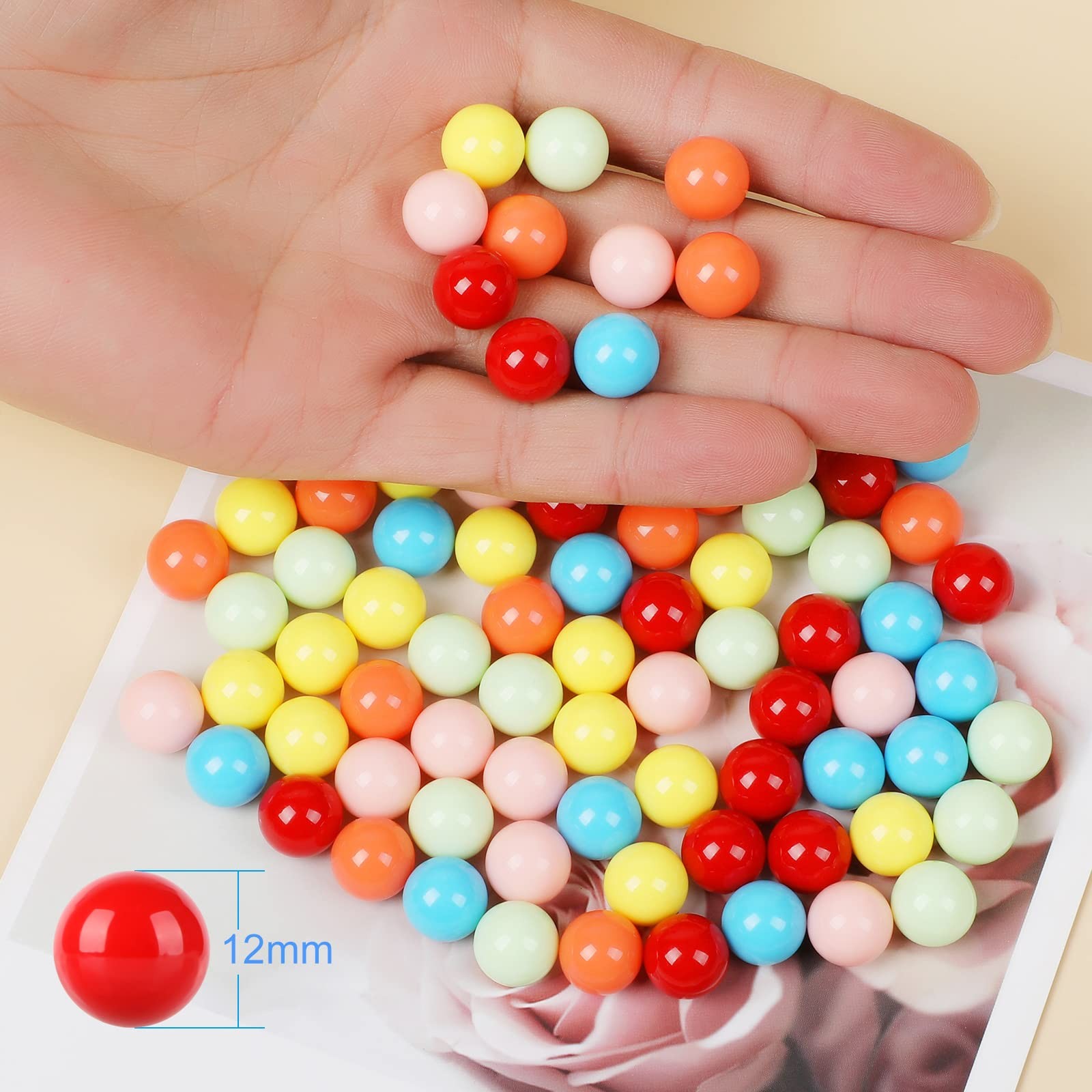 12mm Game Balls,84pcs Acrylic Balls for Board Game,Rainbow Bead,Color Sorting…