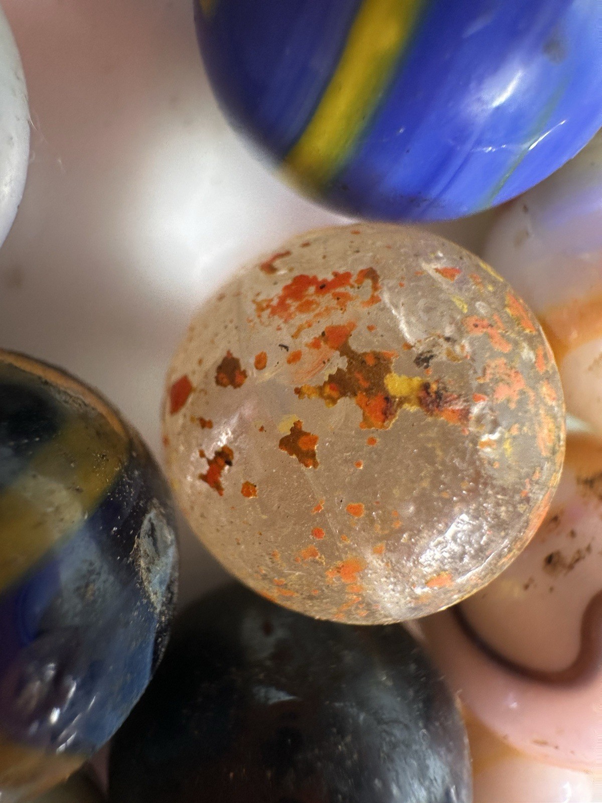 Swirl Speckle Glass Marbles Lot 55