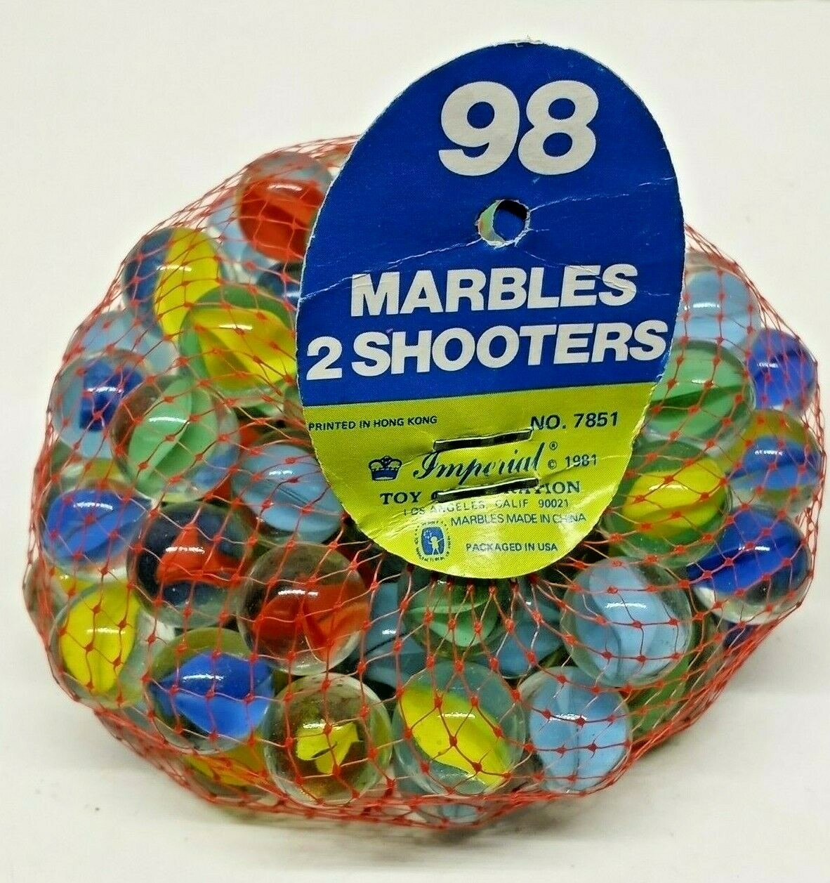 Vintage GLASS MARBLES 1981 BAG OF 98 IMPERIAL 7851